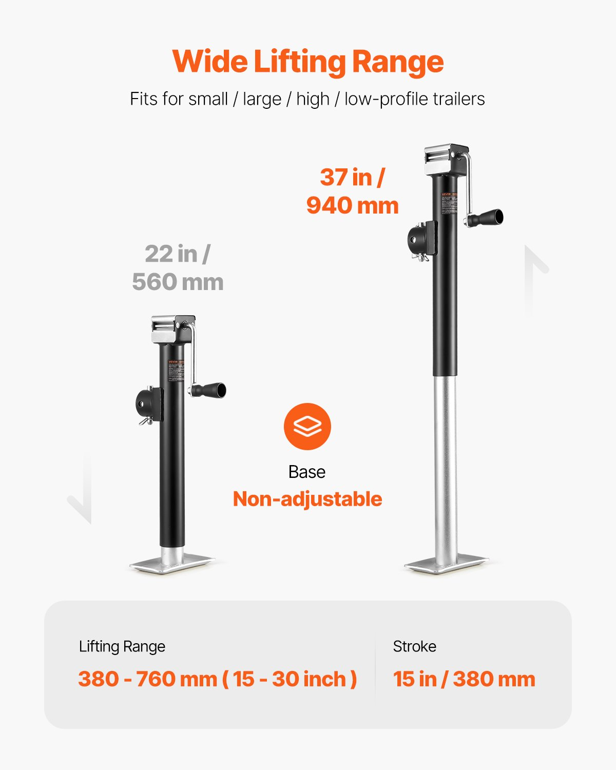 Trailer Jack, 5000 lbs Dynamic Load Capacity, Camping and Yacht Trailers