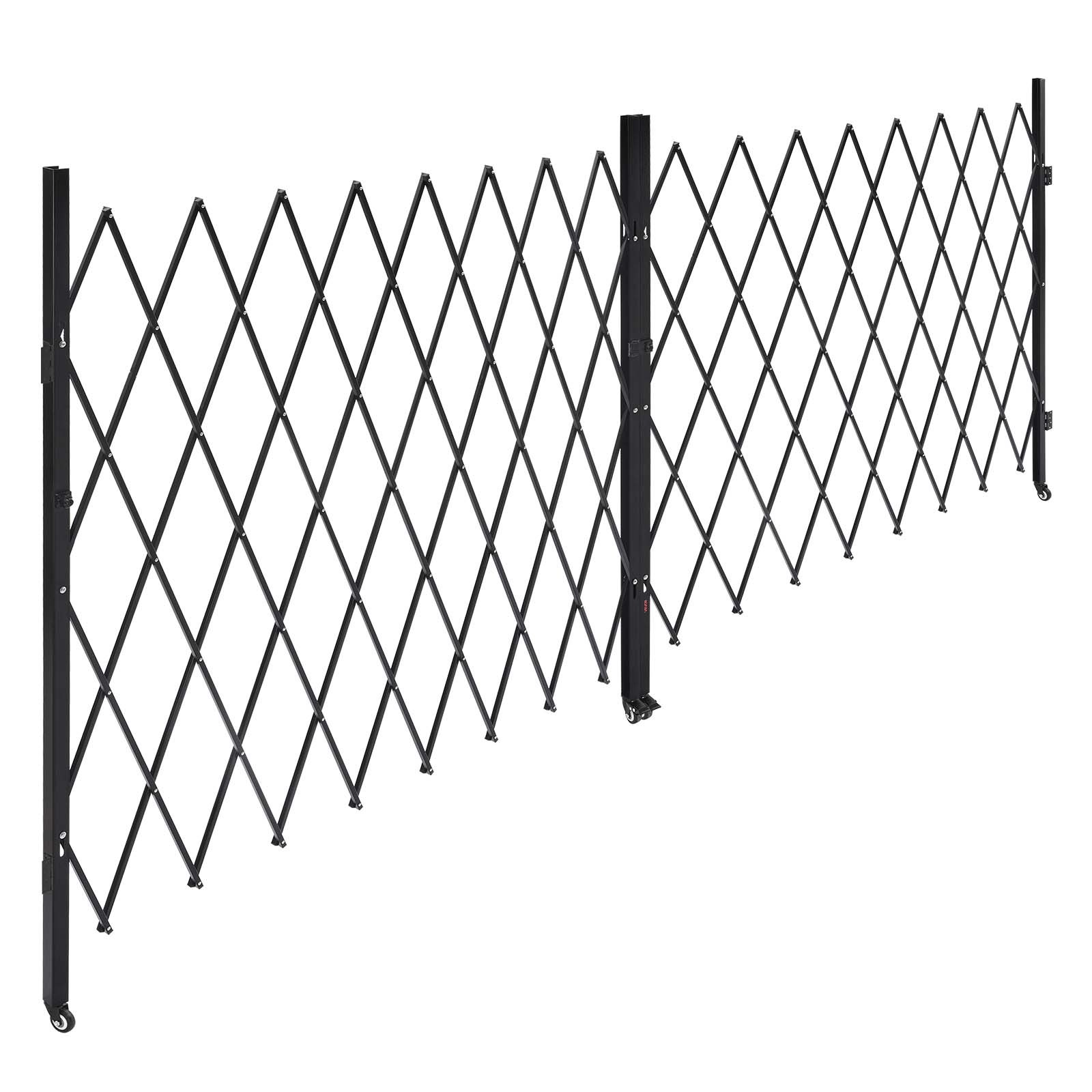 Double Folding Security Gate Steel Scissor Gate w/ Locking Swivel Casters 030