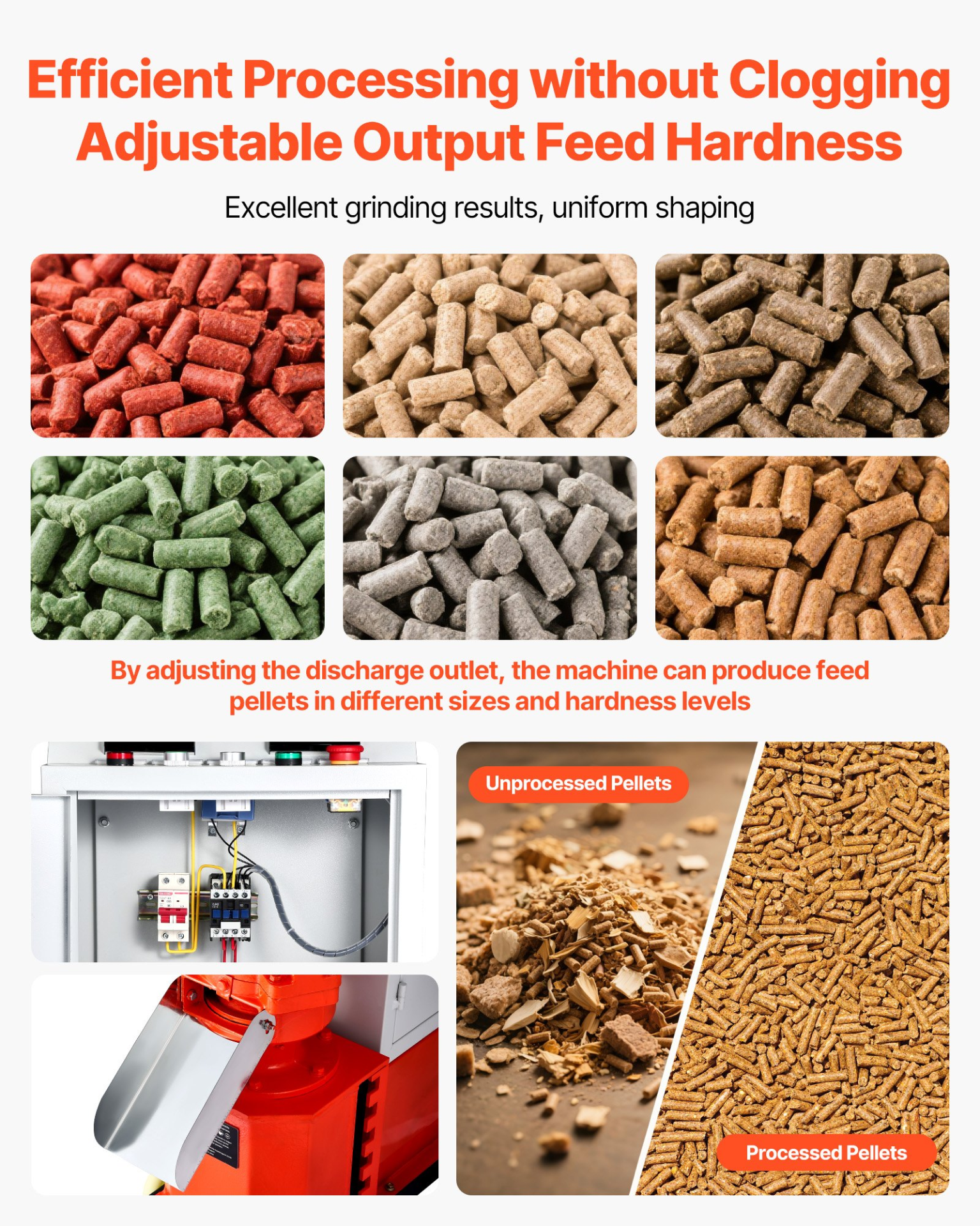 3KW Feed Pellet Mill Machine 6mm Animal Feed Pellet Maker w/3 Rollers