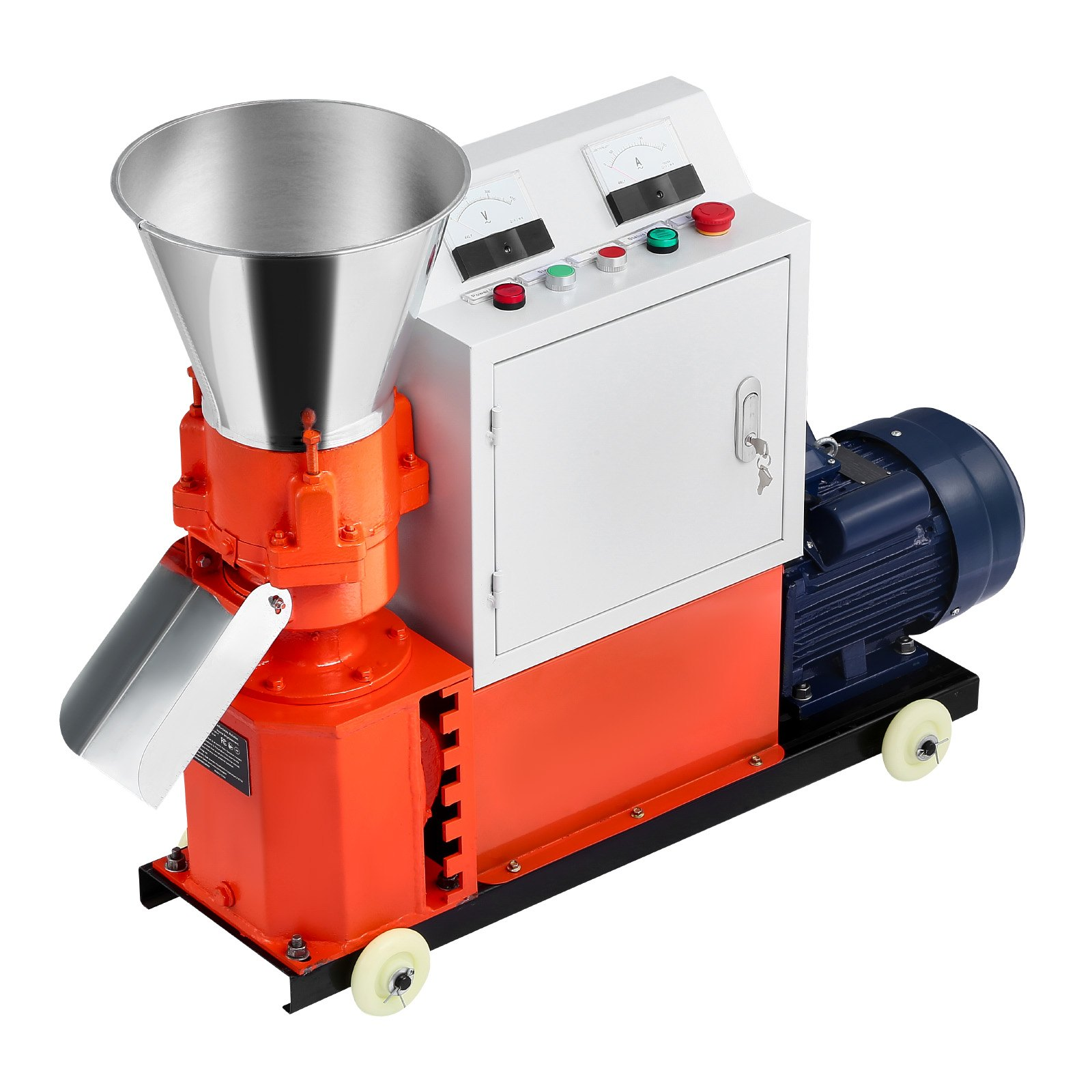 3KW Feed Pellet Mill Machine 6mm Animal Feed Pellet Maker w/3 Rollers
