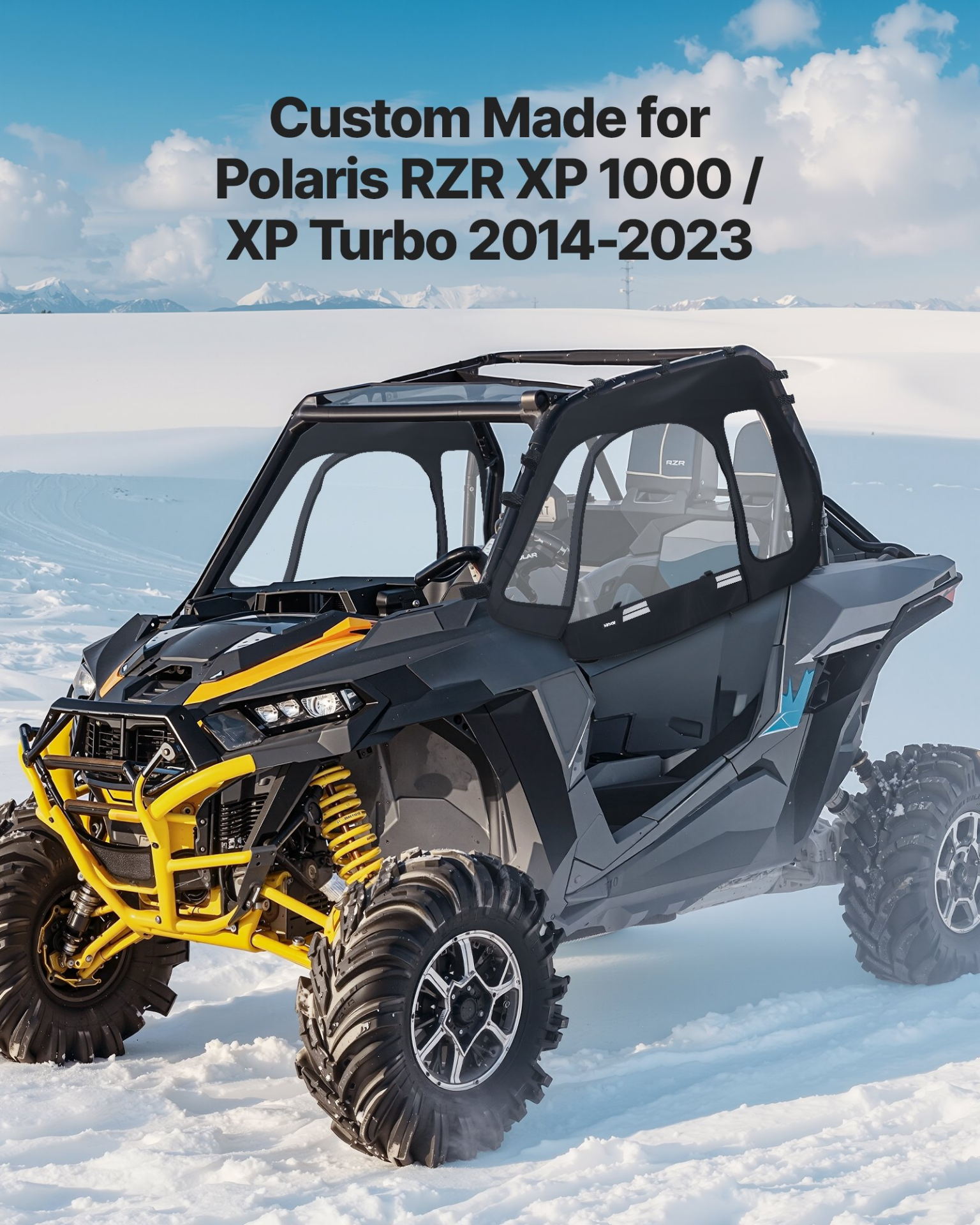 UTV Cab Enclosure Upper Doors Zipper for Polaris RZR XP 1000/XP Turbo 2014-2023