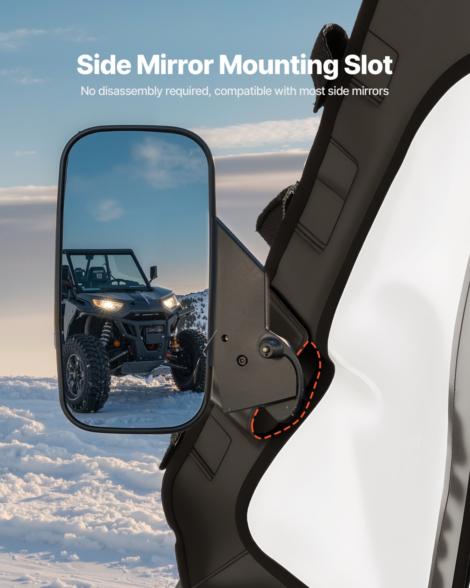 UTV Cab Enclosure Upper Doors Zipper for Polaris RZR XP 1000/XP Turbo 2014-2023