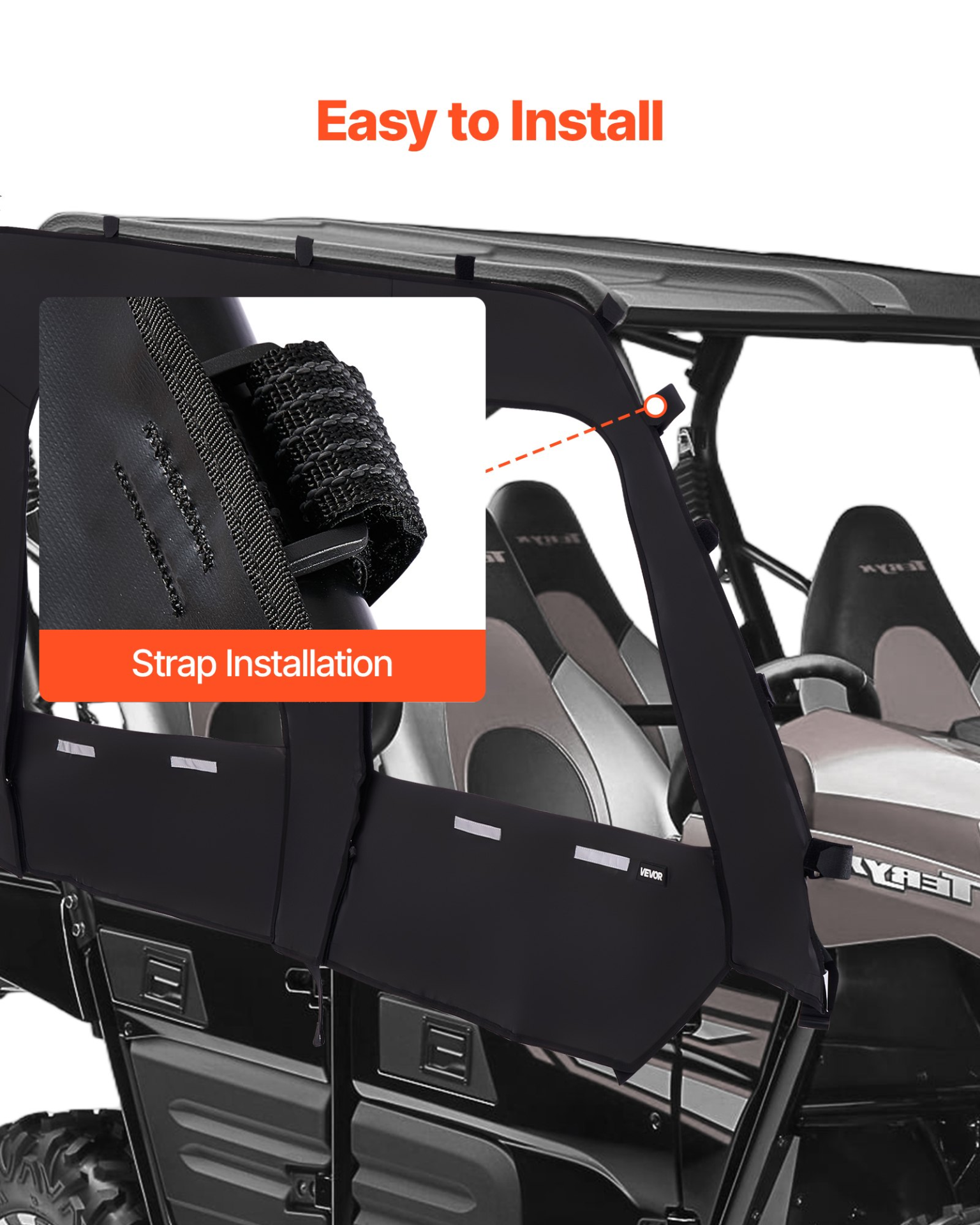 Cab Enclosure Upper Doors, Work with Roof and Partial Windshields