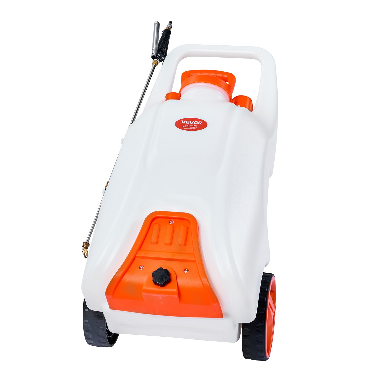 Battery-Powered Sprayer with Wheeled Cart, Adjustable 0-80 PSI