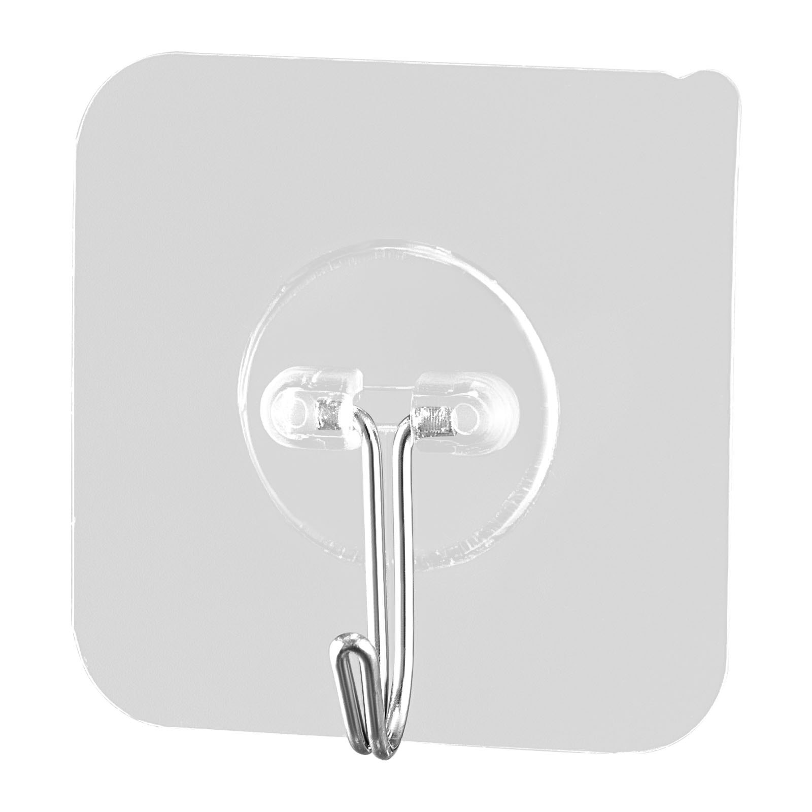 Adhesive Hooks, Coat & Keys (Transparent)