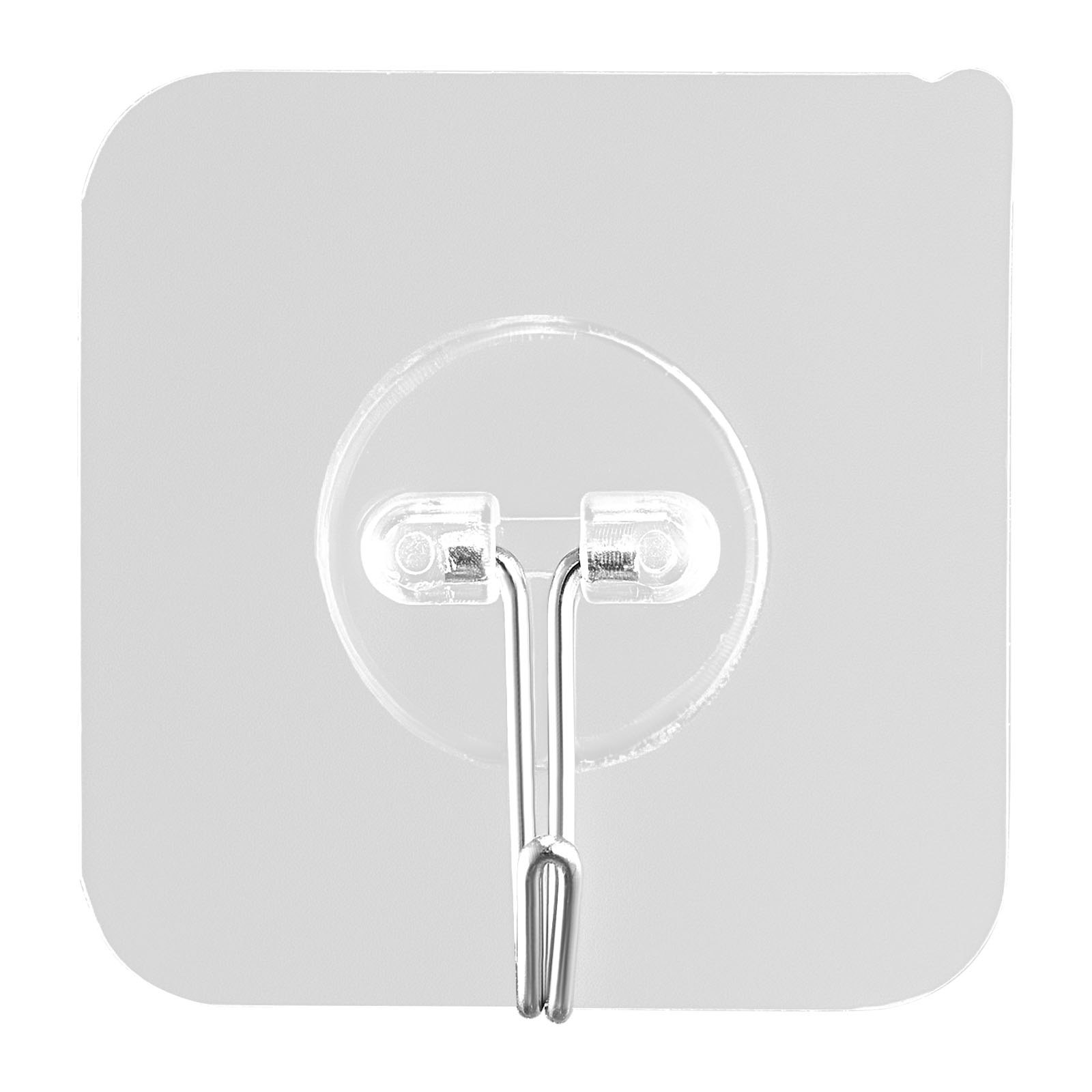 Adhesive Hooks, Coat & Keys (Transparent)