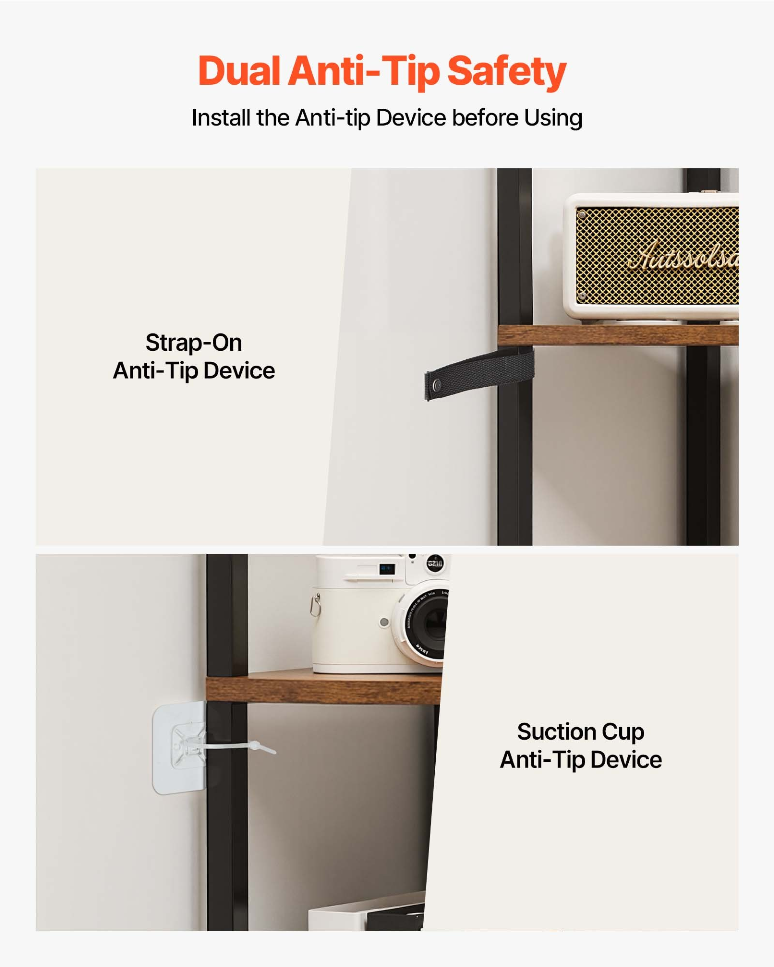 5 Tier Corner Shelf with LED Light, Office