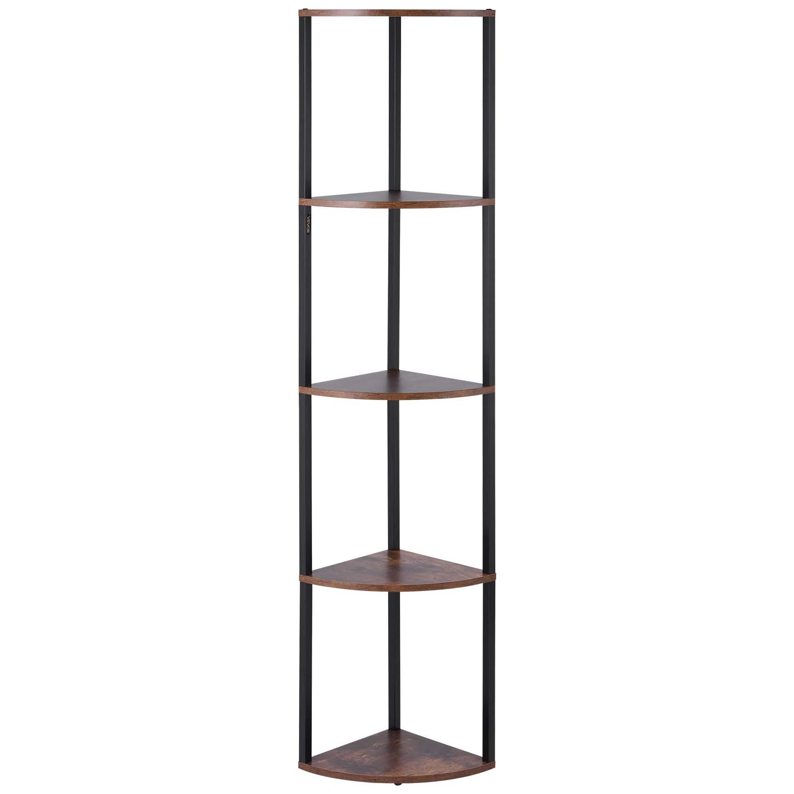 5 Tier Corner Shelf with LED Light, Office