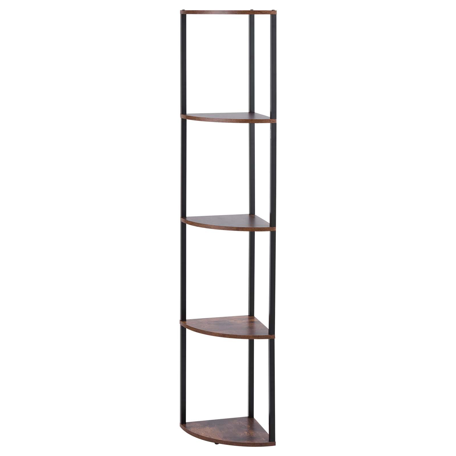 5 Tier Corner Shelf with LED Light, Office