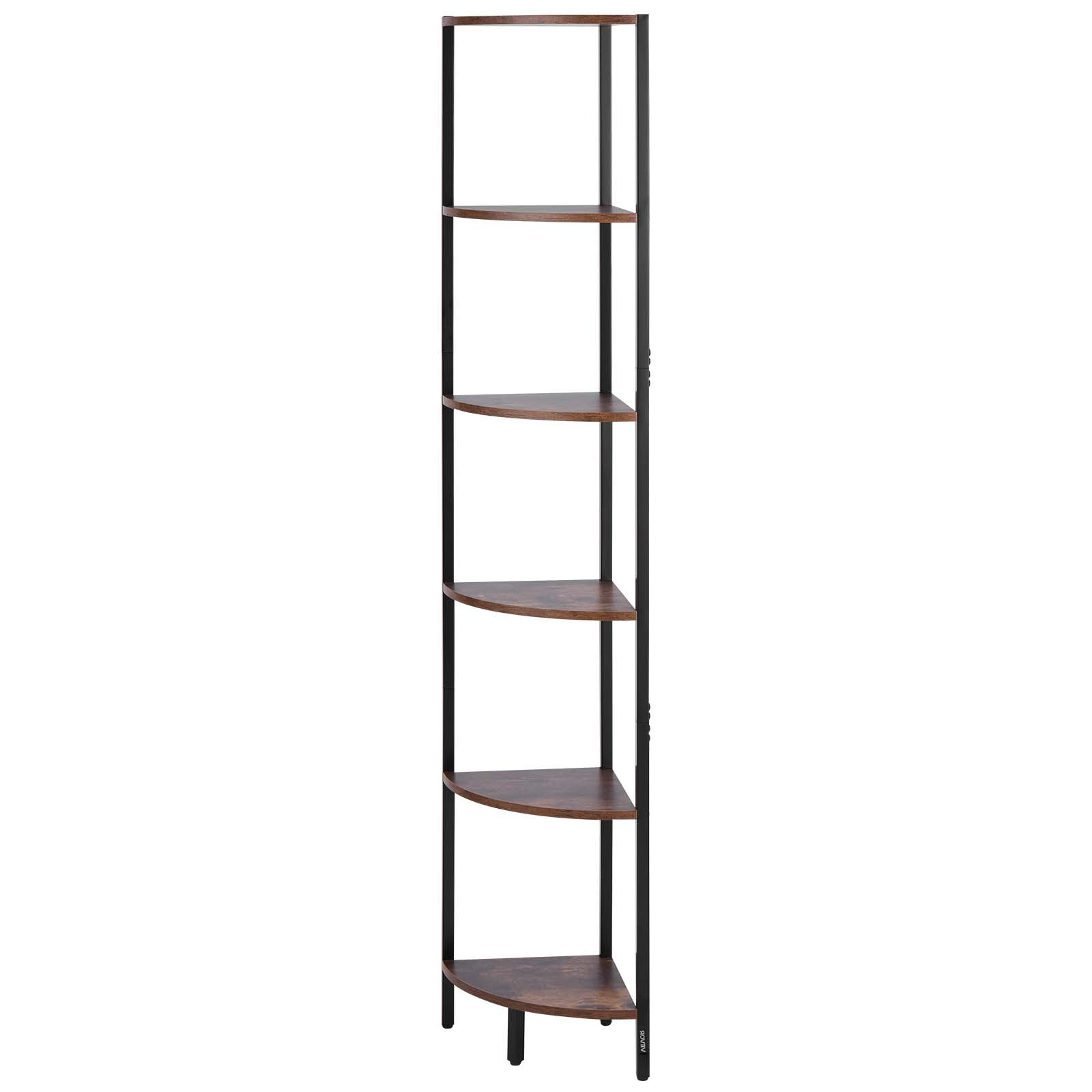 6 Tier Corner Shelf with LED Light, Office