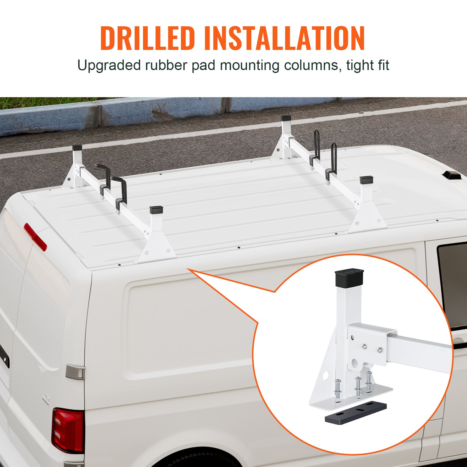 Trailer Ladder Rack, 54" 2 Crossbars Ladder Roof Rack, 2015-2022 - Image 3