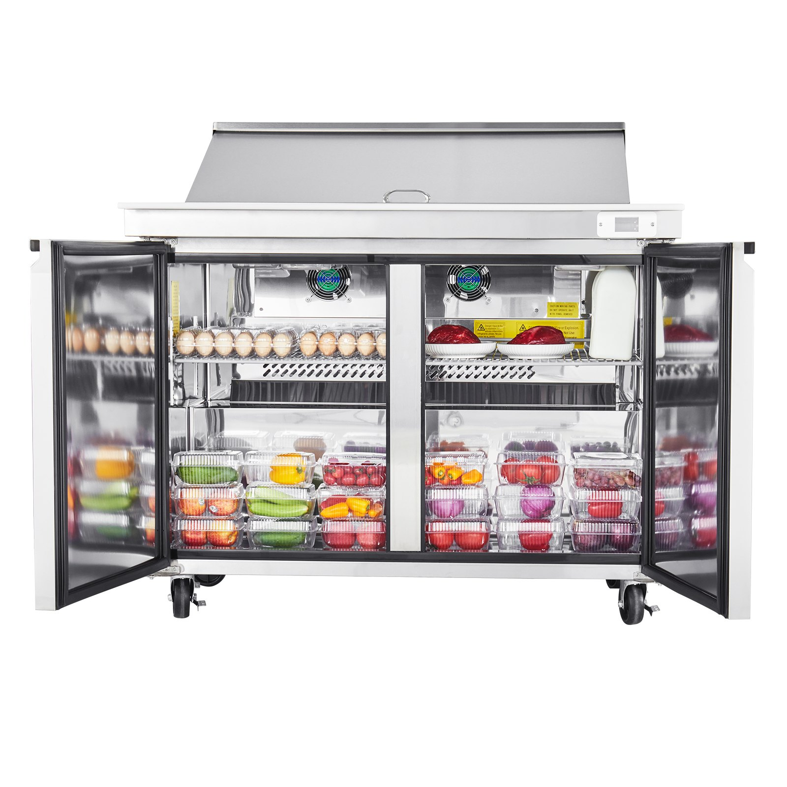 48in Sandwich Prep Refrigerator 12.5 Cu Ft Mega Top 18 Pan Stainless