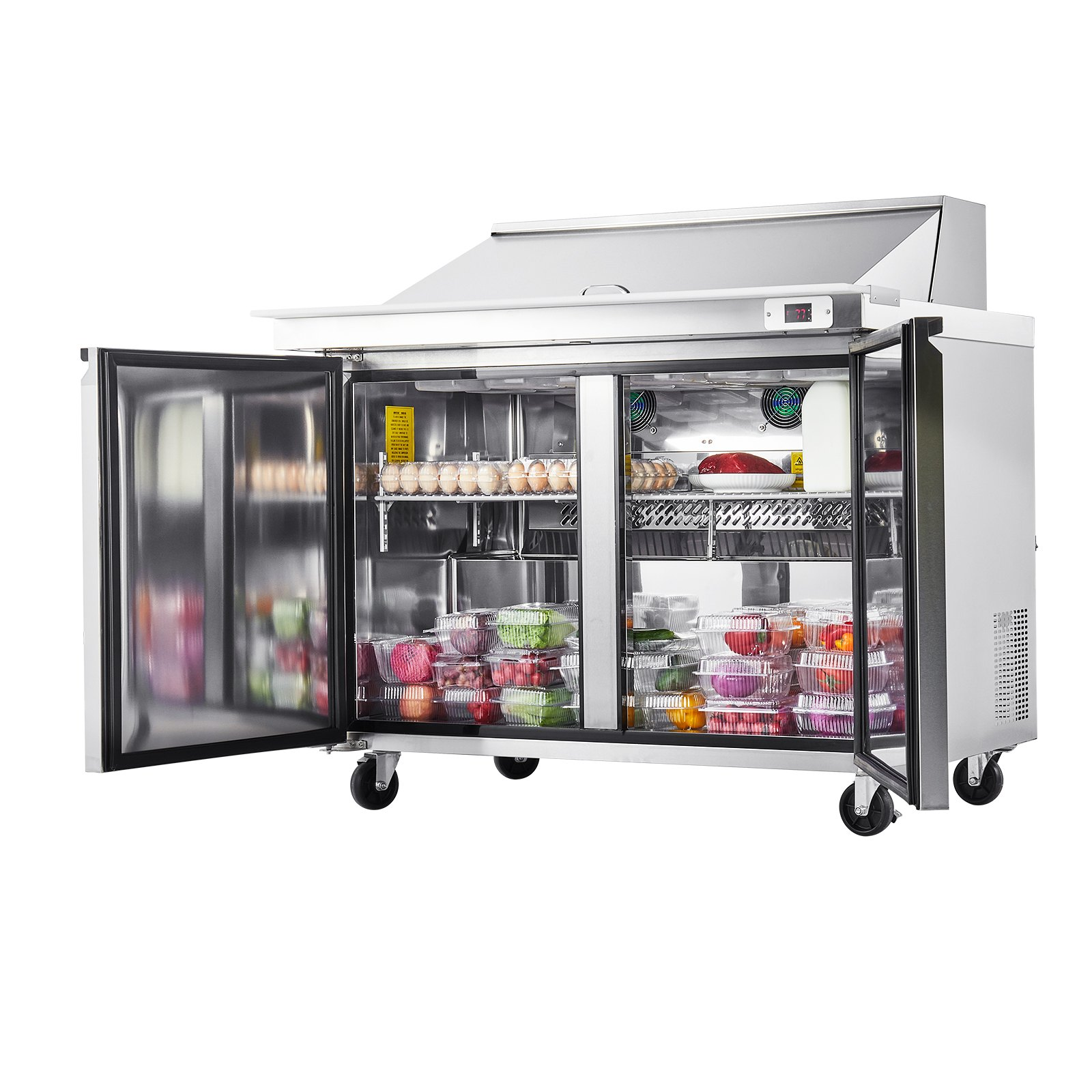 48in Sandwich Prep Refrigerator 12.5 Cu Ft Mega Top 18 Pan Stainless
