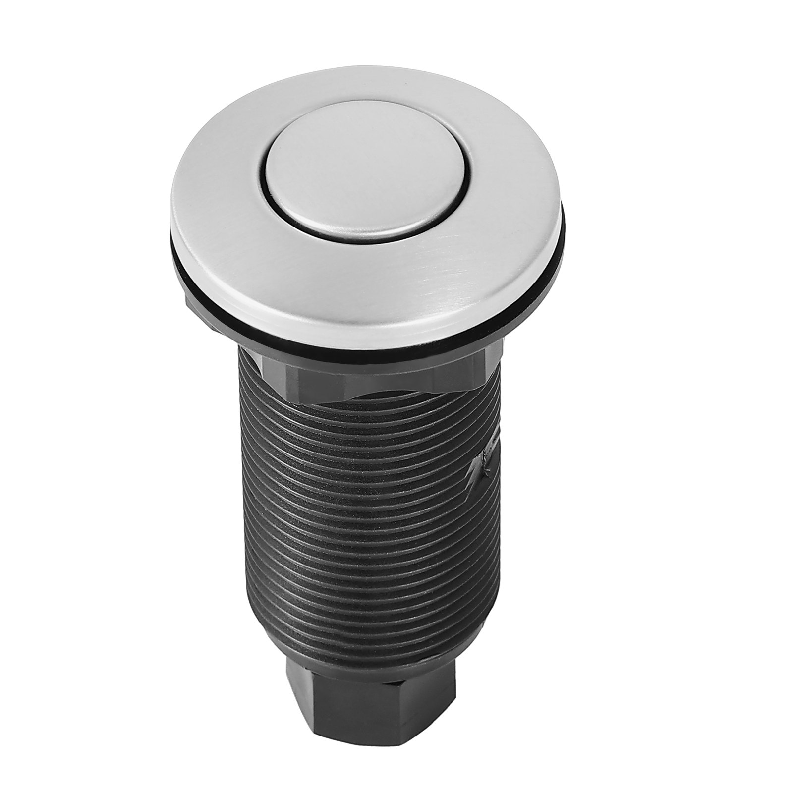 Garbage Disposal Air Switch Kit Dual Outlet Sink Top Button Brushed Silver
