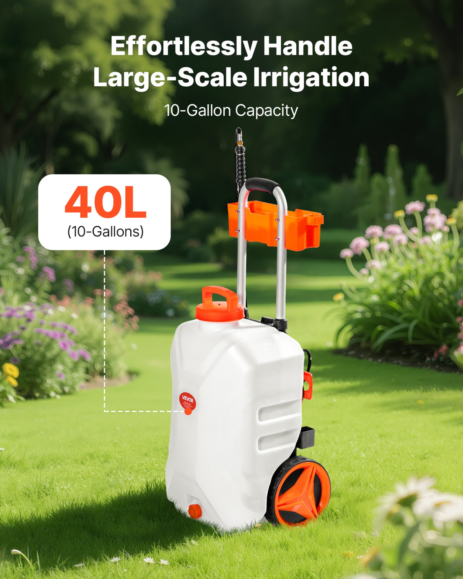 10 Gal Battery Powered Sprayer with Cart Wheeled 0-80 PSI Electric Weed  Sprayer | eBay