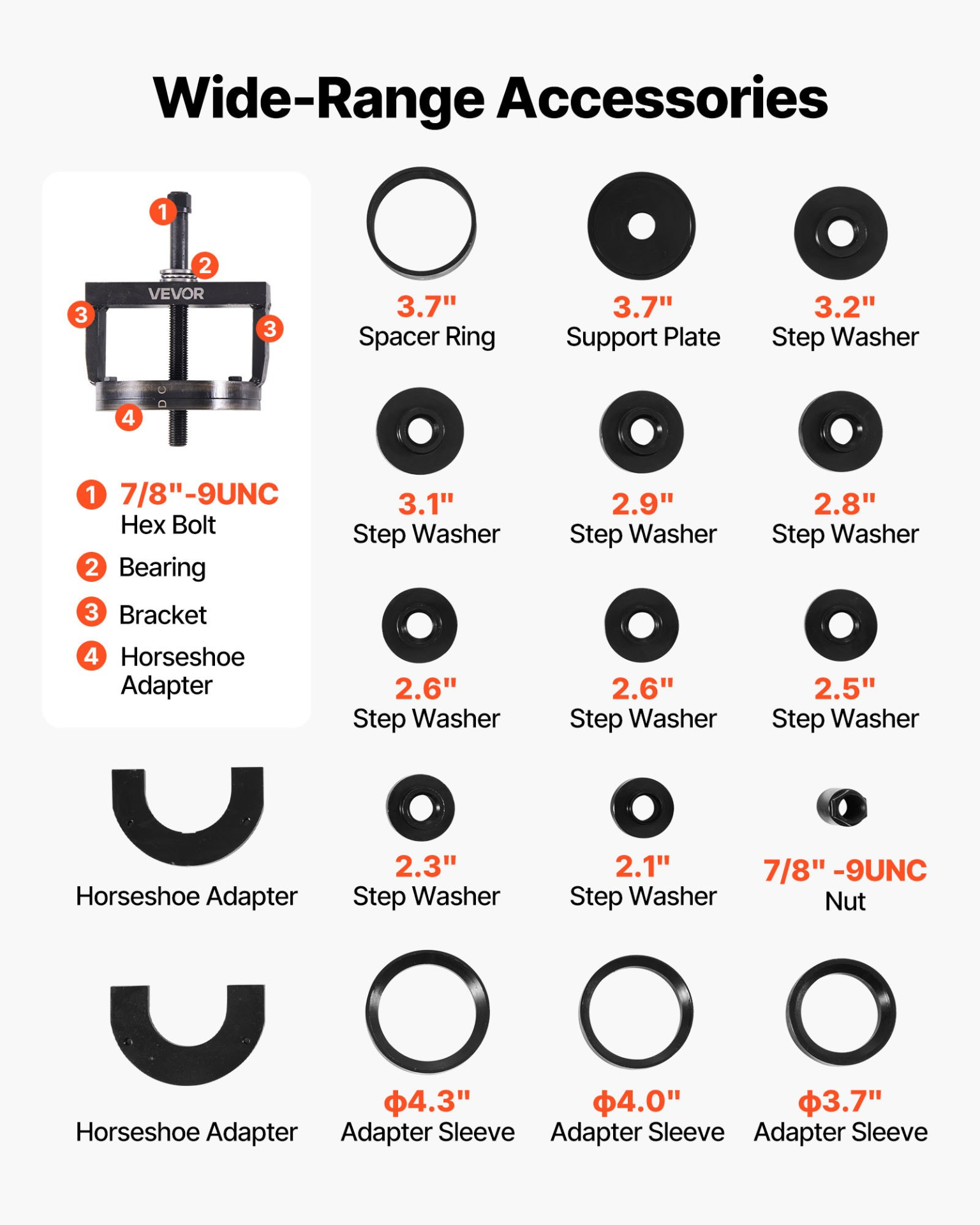 Master Wheel Hub & Bearing Remover & Installer Kit, Fits Most Front-Wheel Drive - Produktbild 1