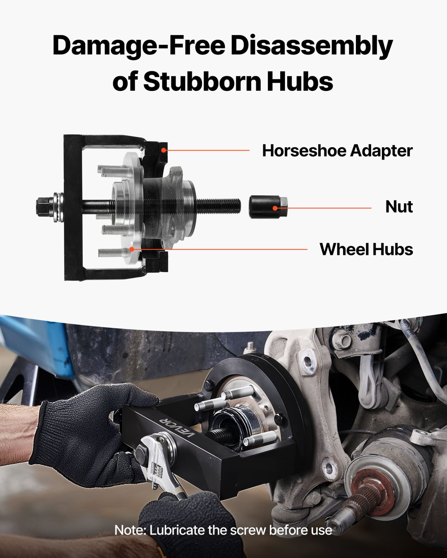 Master Wheel Hub & Bearing Remover & Installer Kit, Fits Most Front-Wheel Drive - Produktbild 2