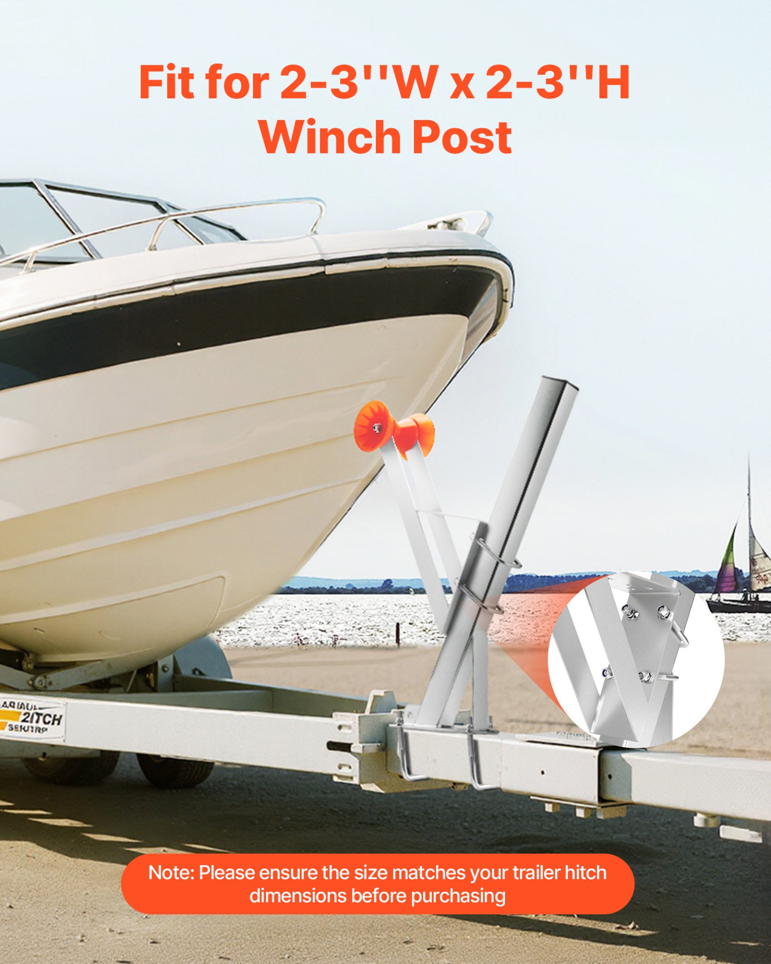 Boat Winch Stand 2-3 inch Winch Posts Boat Trailer Winch Seat with Roller