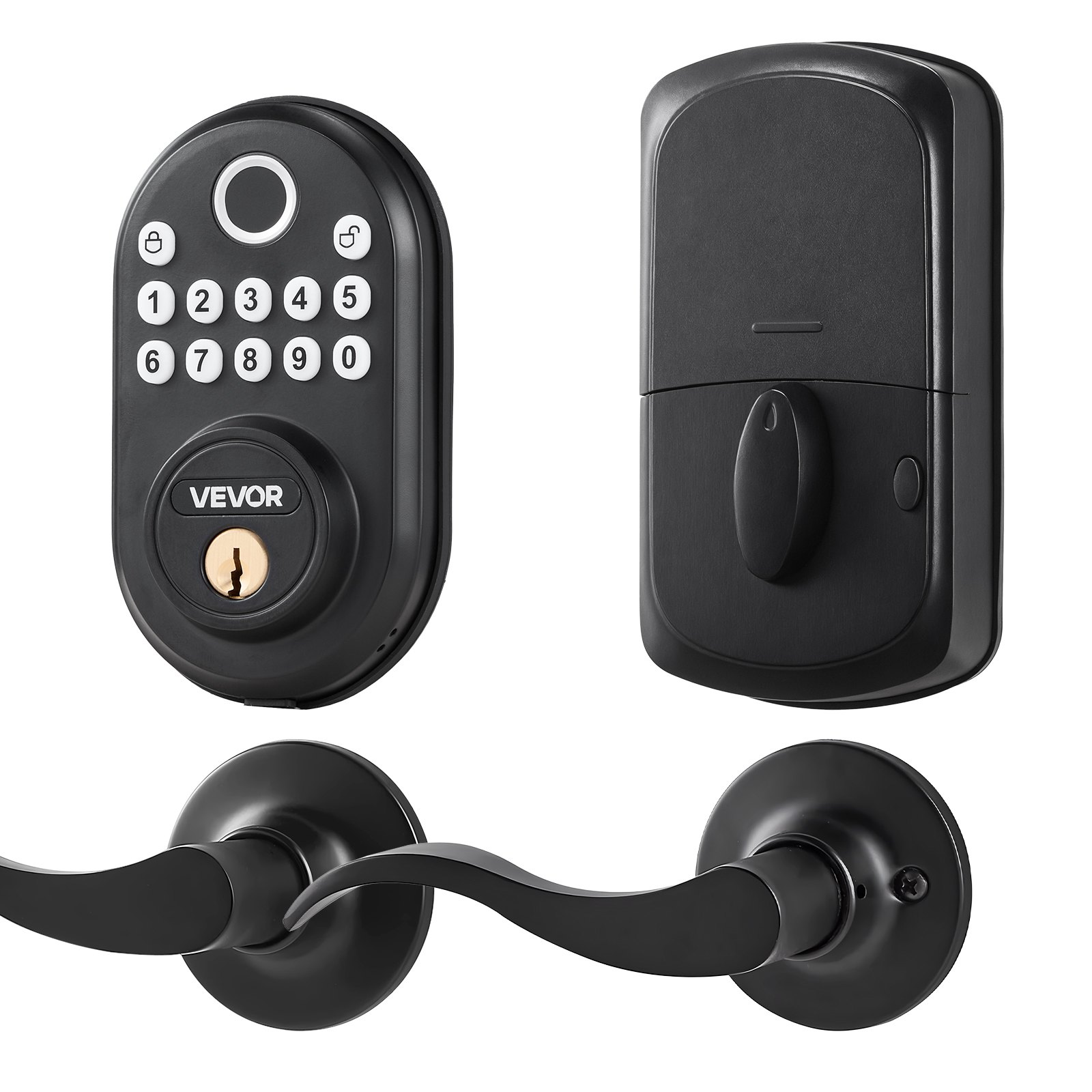 Fingerprint Door Lock with Level Handles Keyless Entry Door Lock Password - Bild 10 von 12