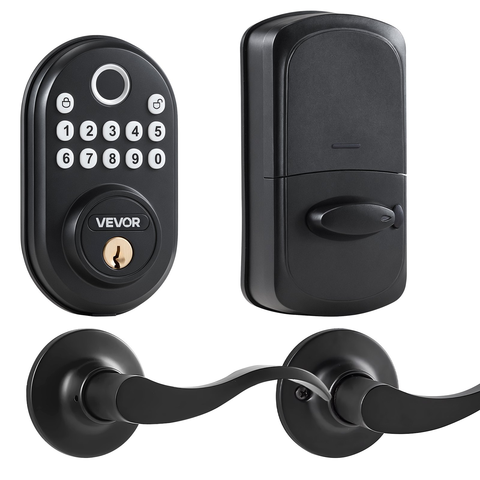 Fingerprint Door Lock with Level Handles Keyless Entry Door Lock Password - Bild 11 von 12