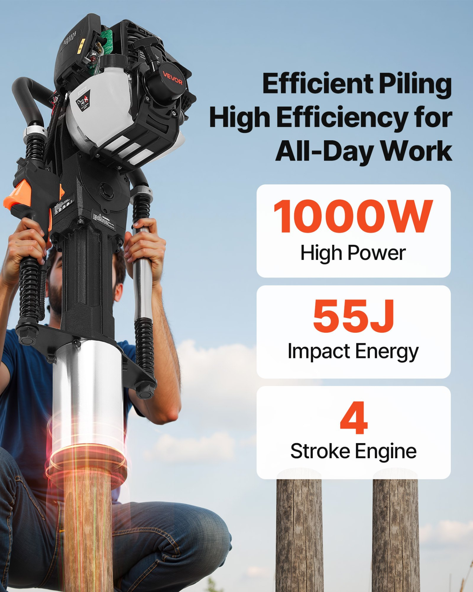 Gas Powered T Post Driver, Landscaping