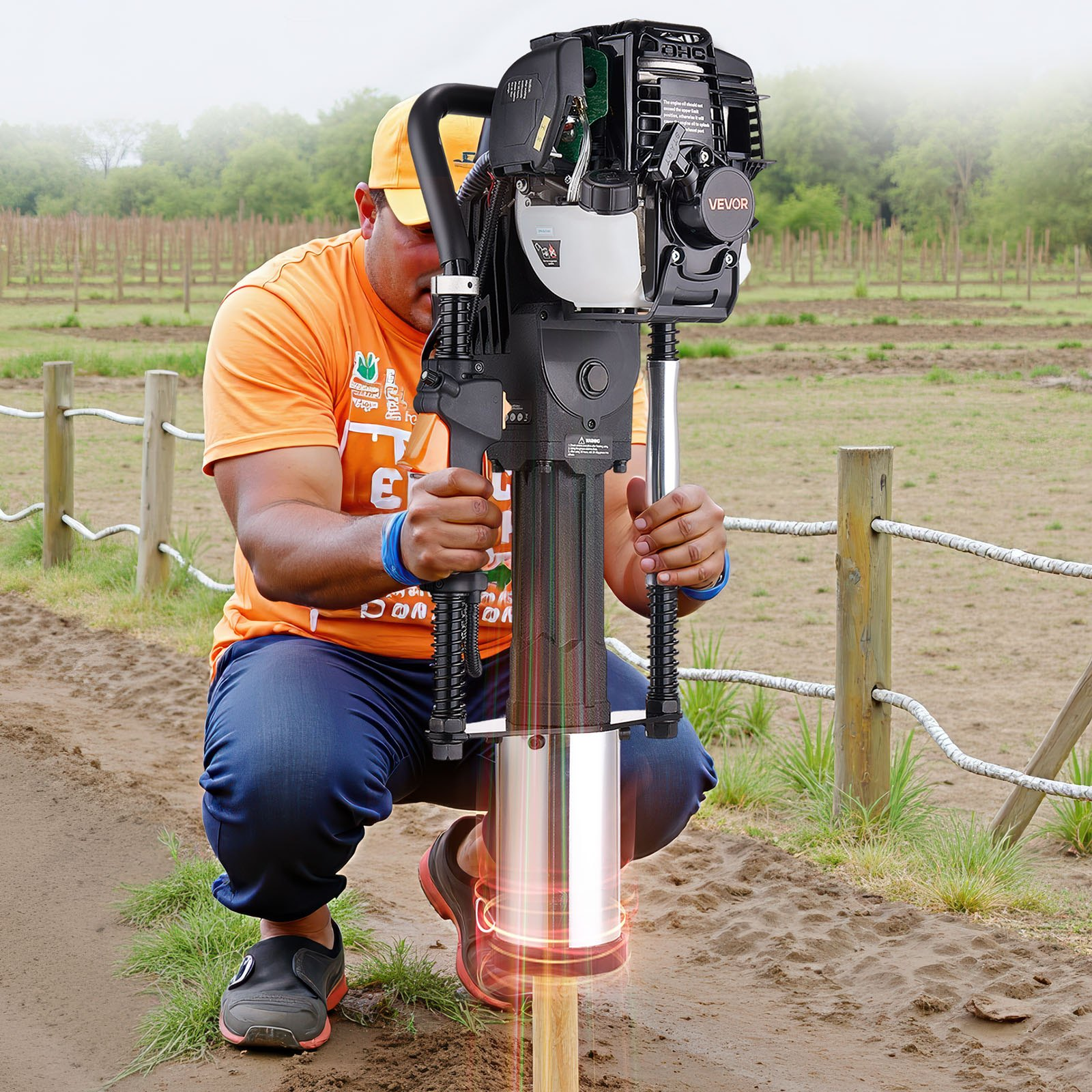 Gas Powered T Post Driver, Landscaping