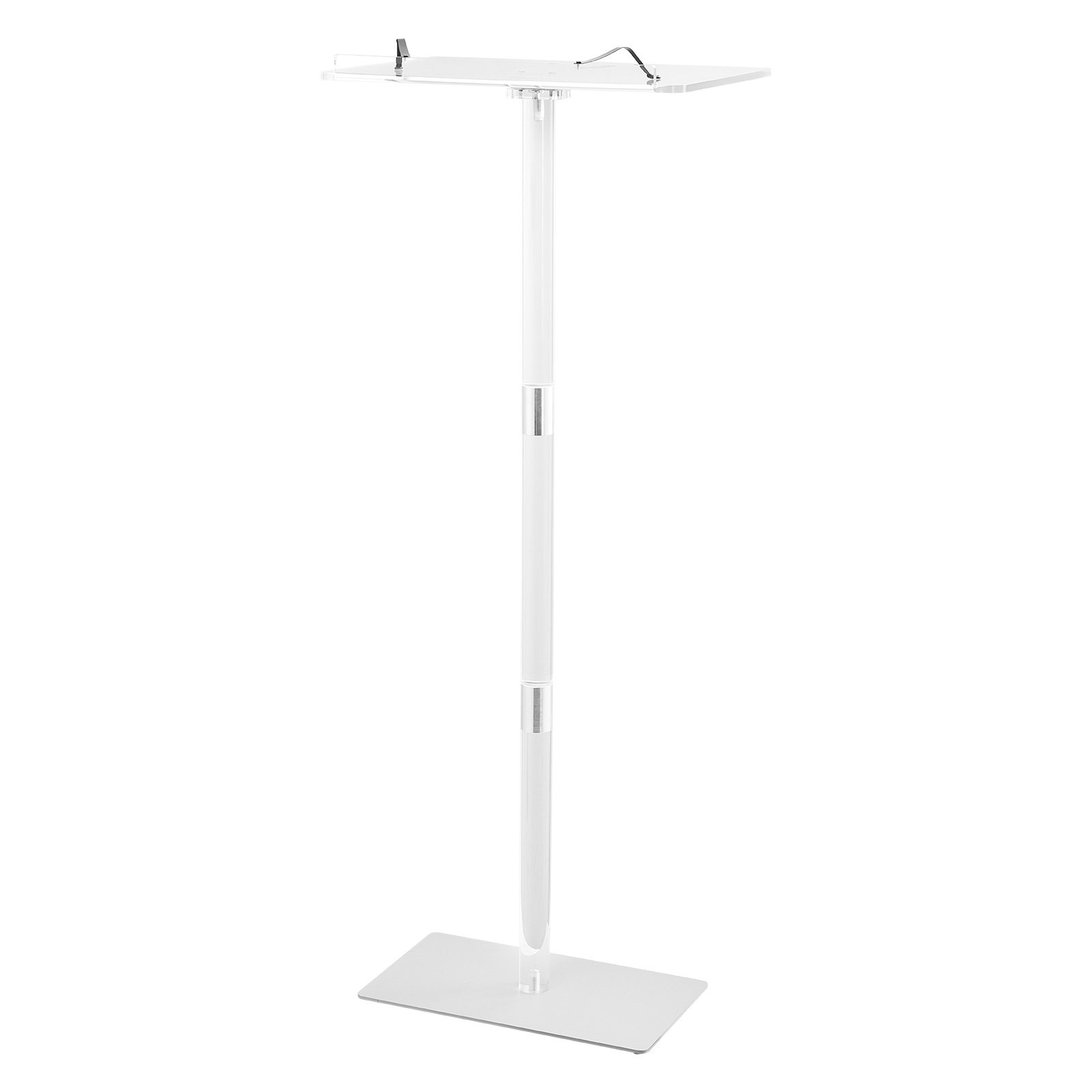 Podium Stand 43 in Acrylic Lectern Adjustable Angles with Metal Base Classroom