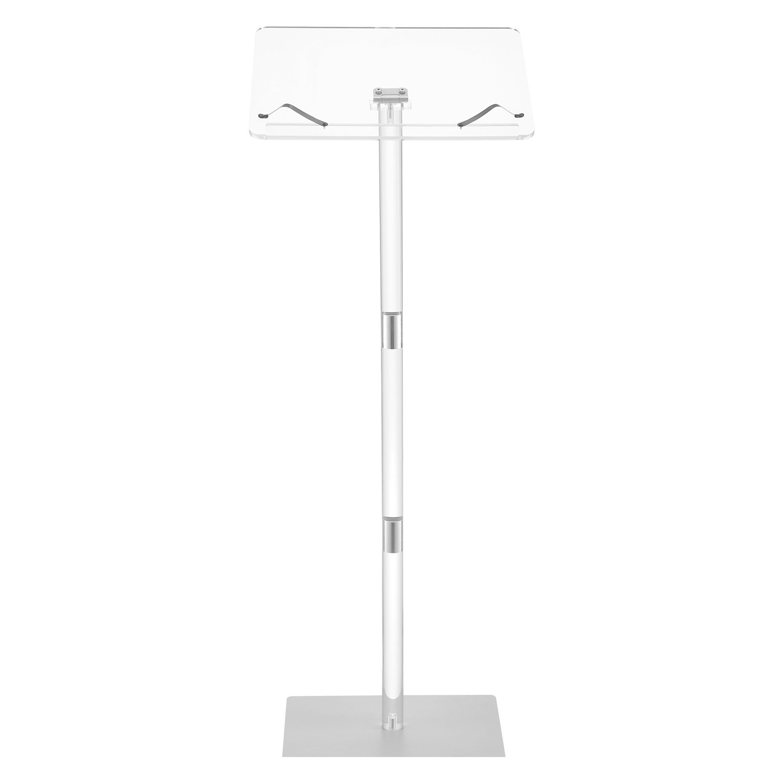 Podium Stand 43 in Acrylic Lectern Adjustable Angles with Metal Base Classroom