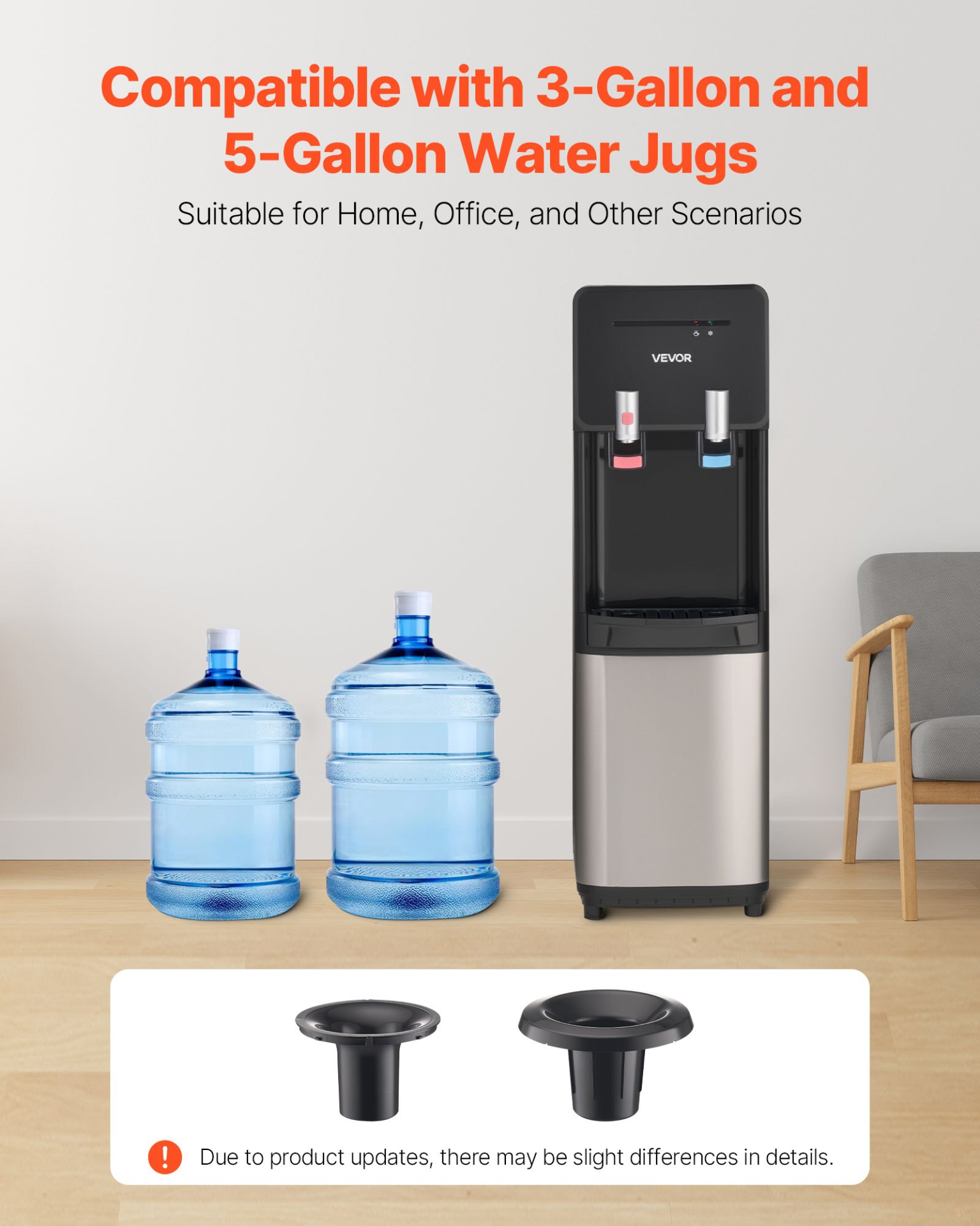 Top Loading Water Cooler Dispenser, Black
