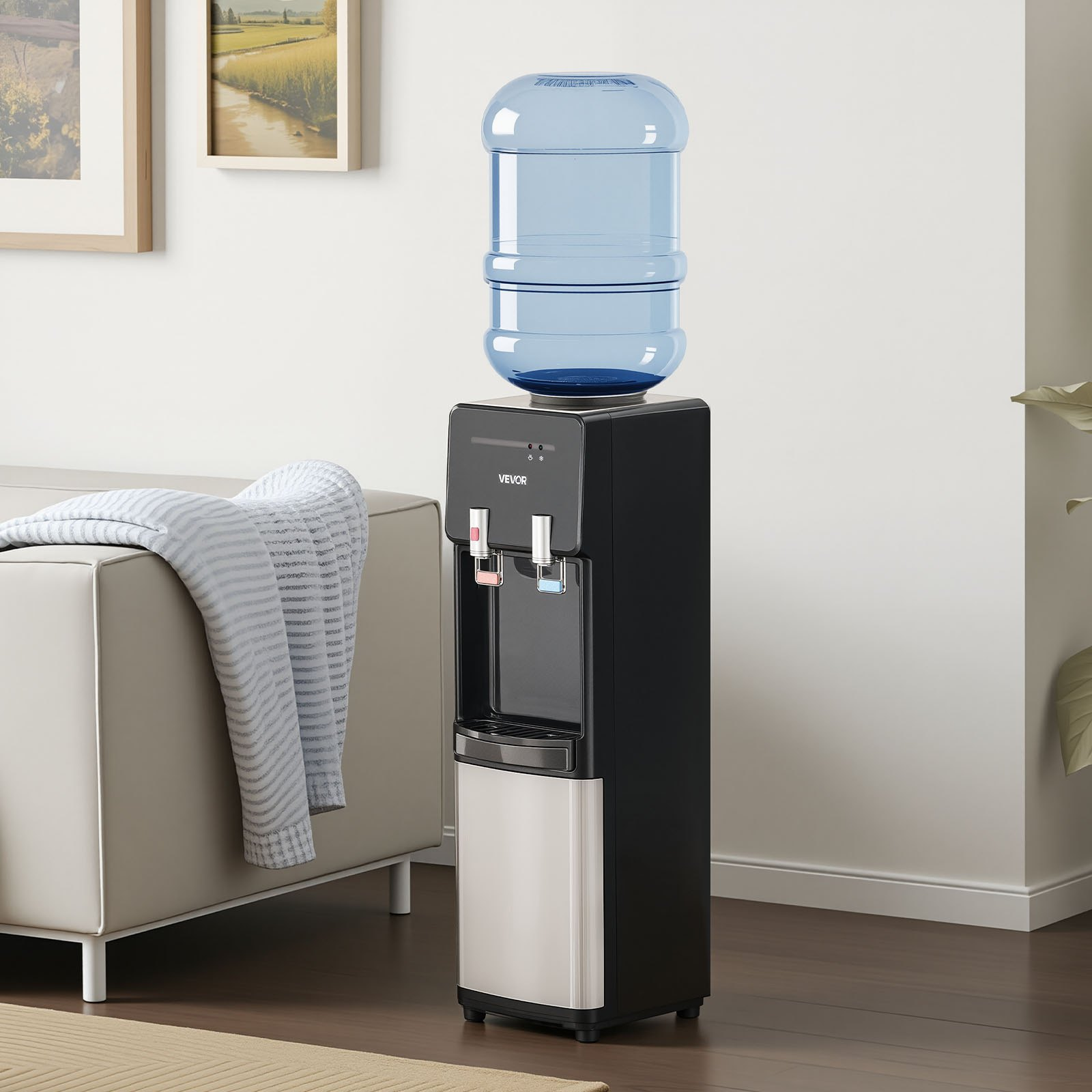 Top Loading Water Cooler Dispenser, Black