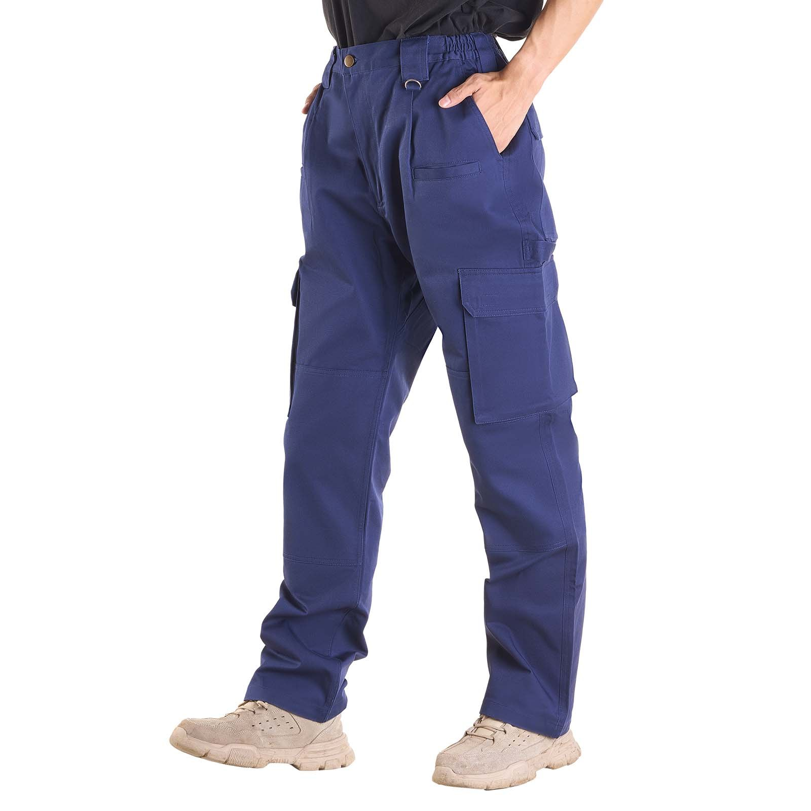 Pantalones FR para hombre pantalones cargo ignífugos múltiples bolsillos L azul oscuro - Imagen 10 de 10