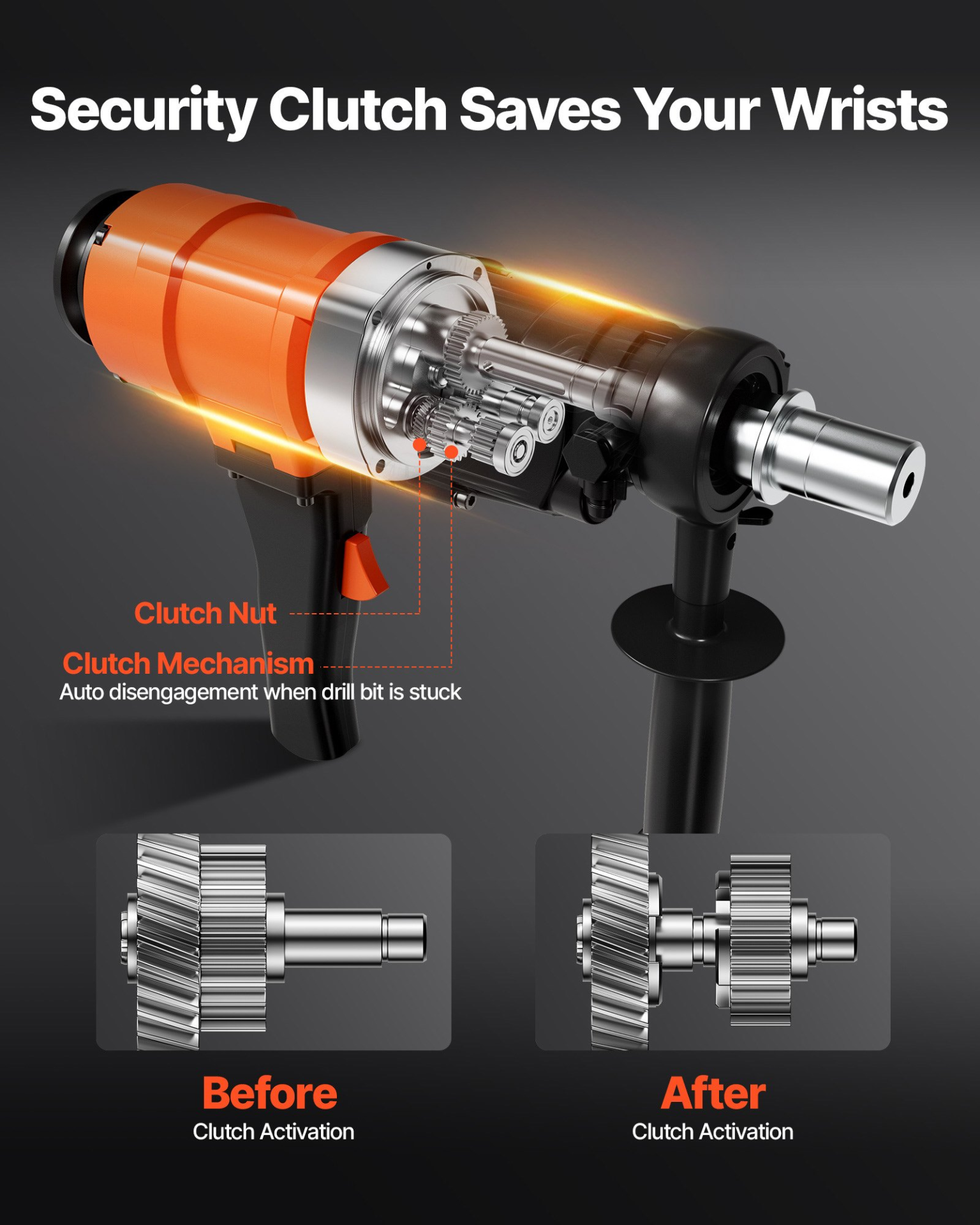 Diamond Core Drilling Machine, 8 in Drilling Diameter, 1800W