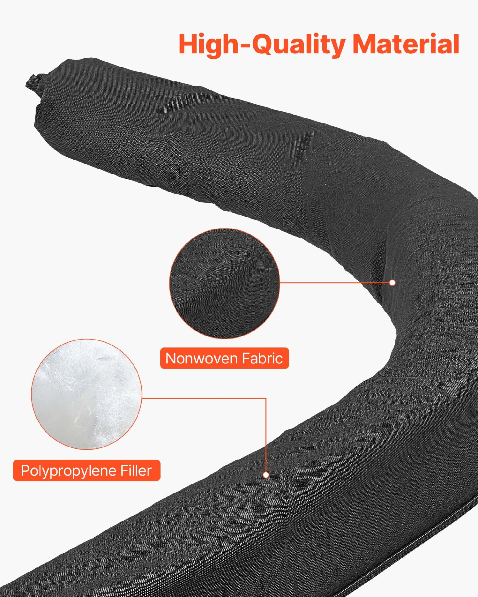Sediment Filter Sock, Dia. 5 in x 10 ft L Coverage, Drainage Protection