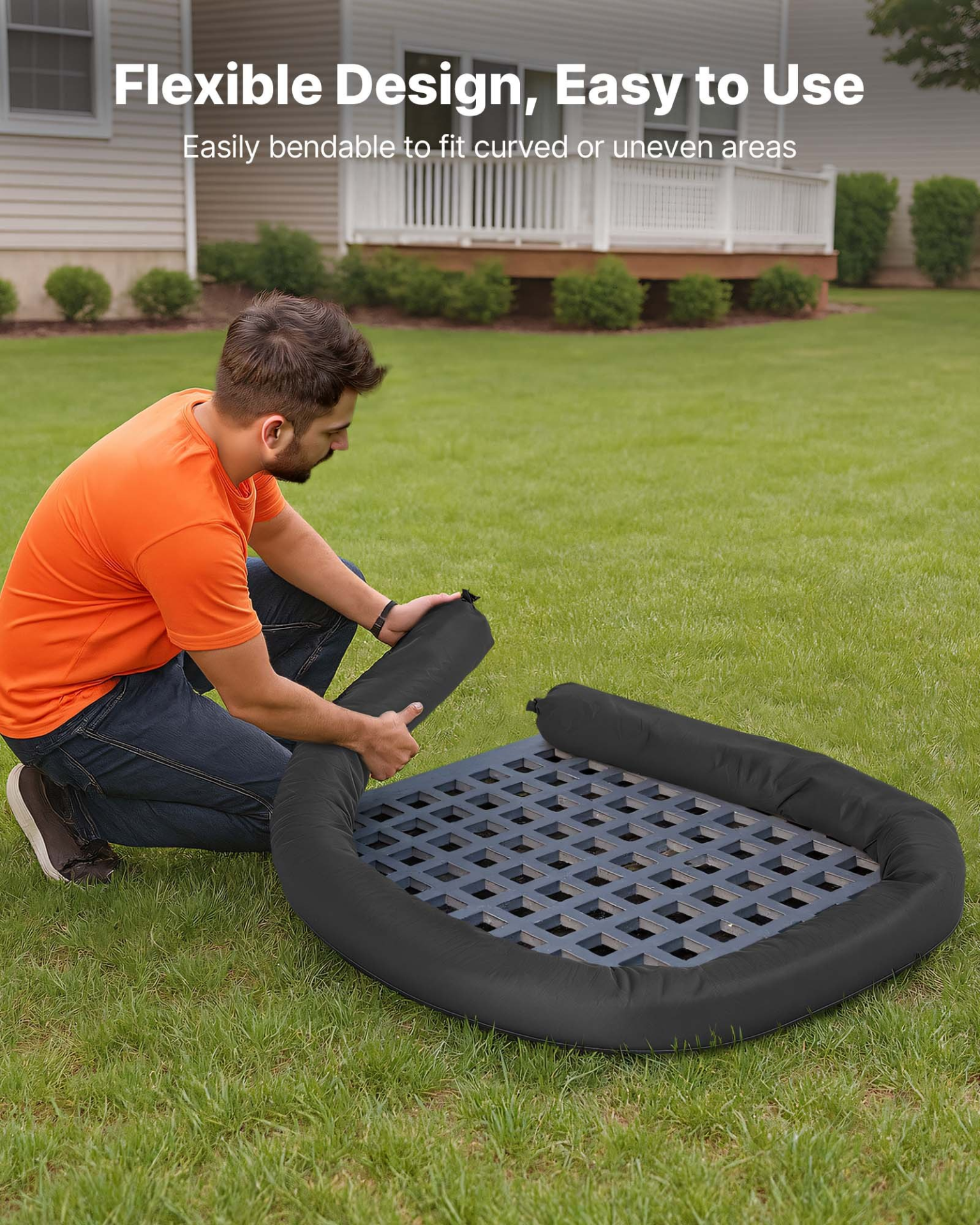 Sediment Filter Sock, Dia. 5 in x 10 ft L Coverage, Drainage Protection