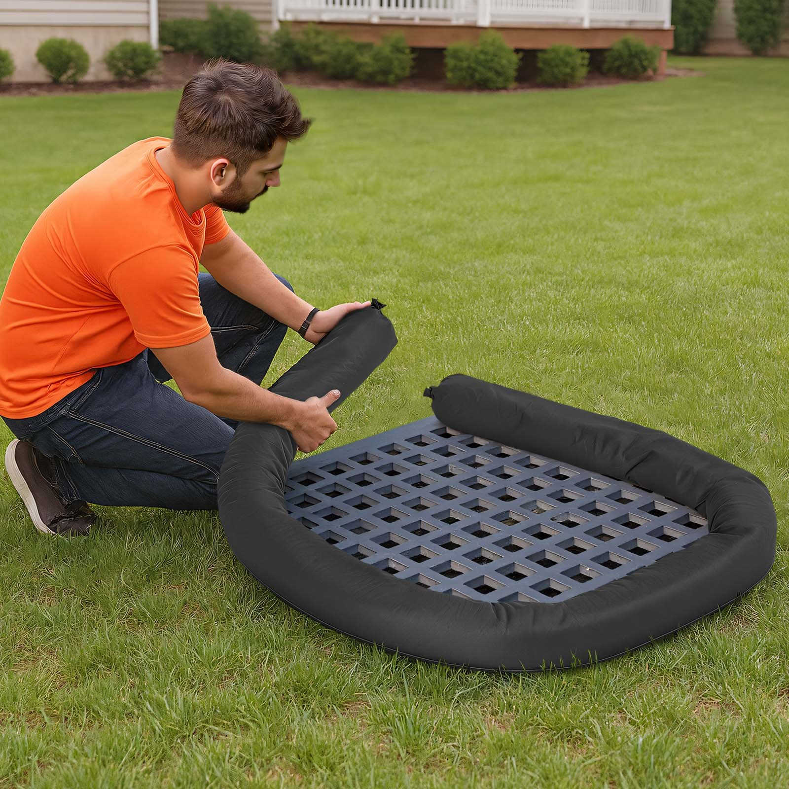 Sediment Filter Sock, Dia. 5 in x 10 ft L Coverage, Drainage Protection