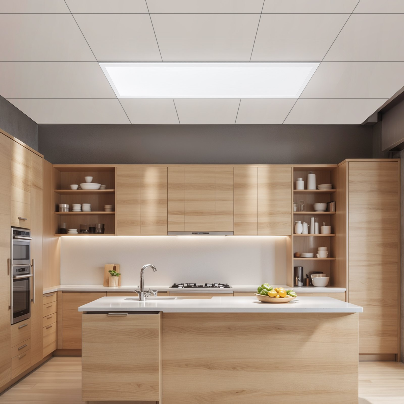 VEVOR 1x4 FT LED Flat Panel 5700LM Ceiling Light Fixture 3000K/4000K/5000K