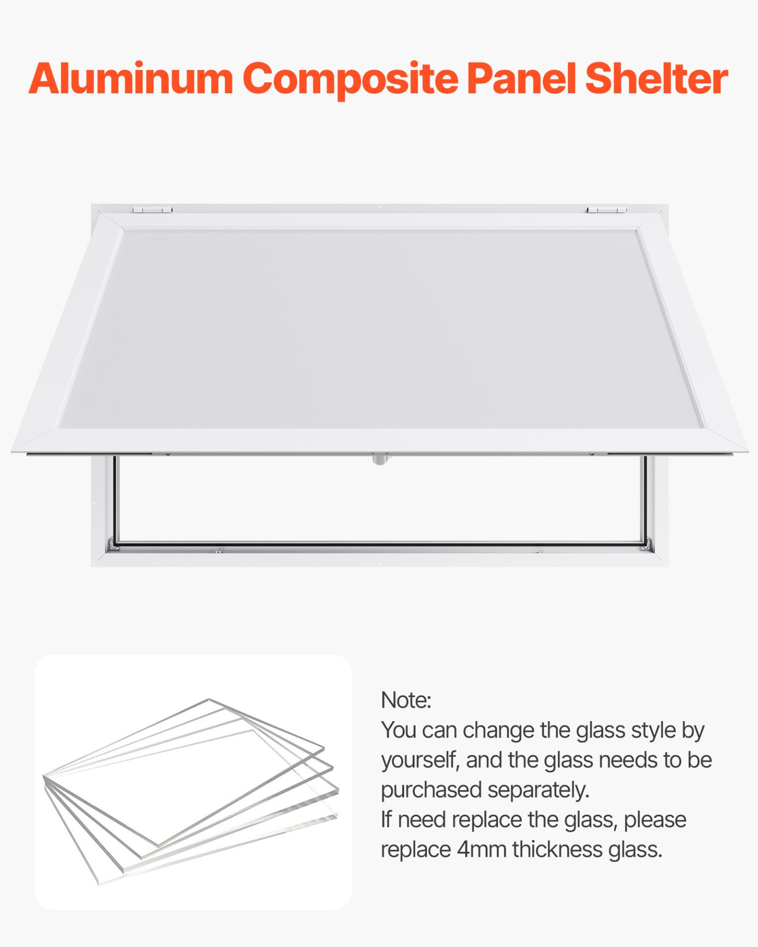 Concession Window 53x33 in, Rainwater Resistant for Concession Trailers