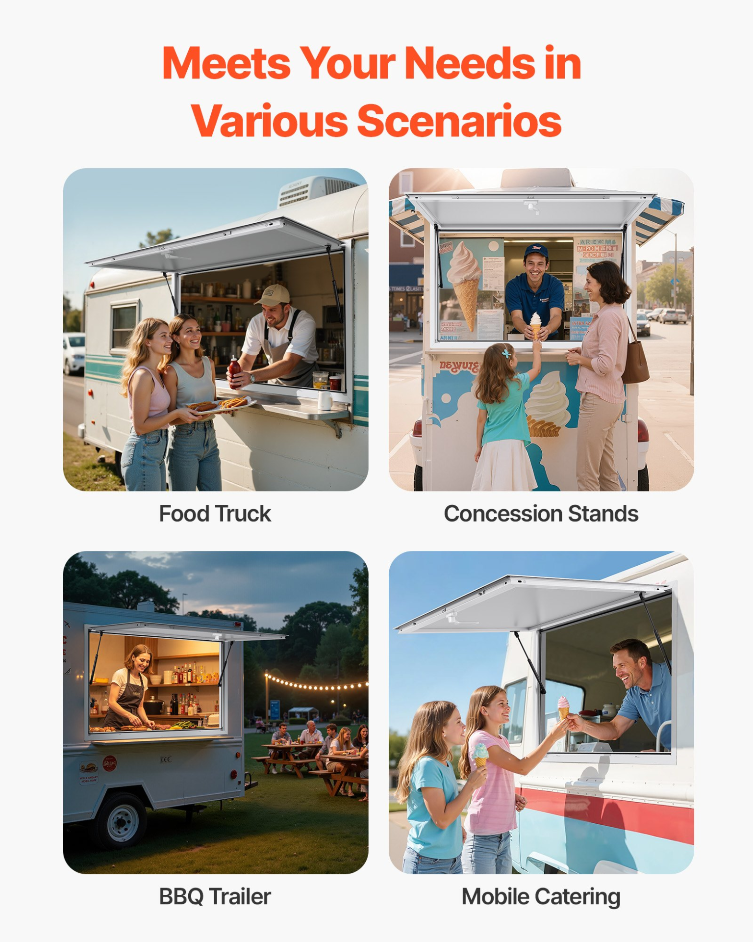 Concession Window 53x33 in, Rainwater Resistant for Concession Trailers