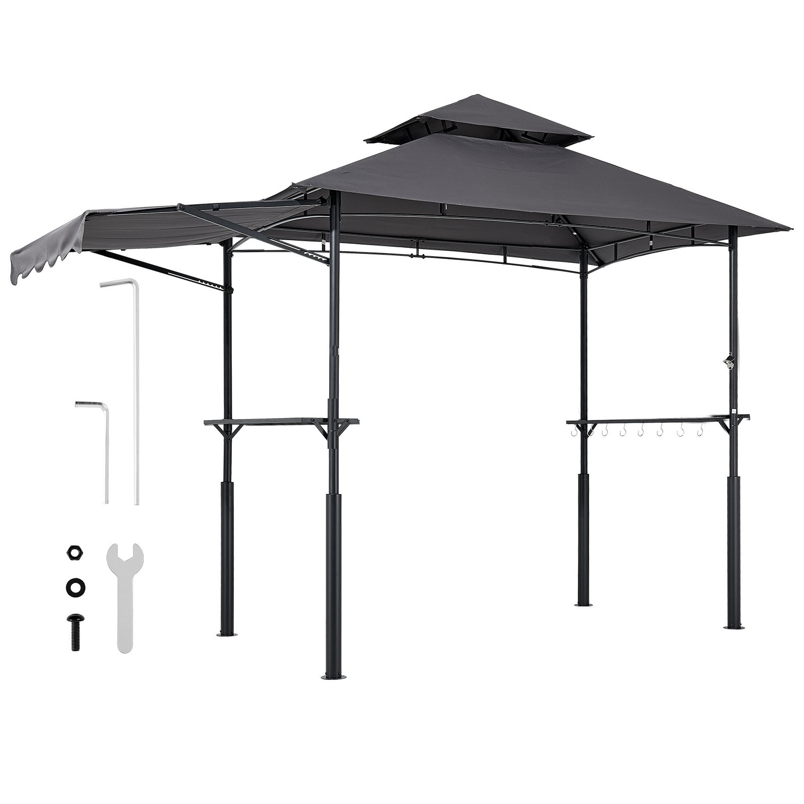 Shelter Tent With Shelf & Awning Double-tiered Top