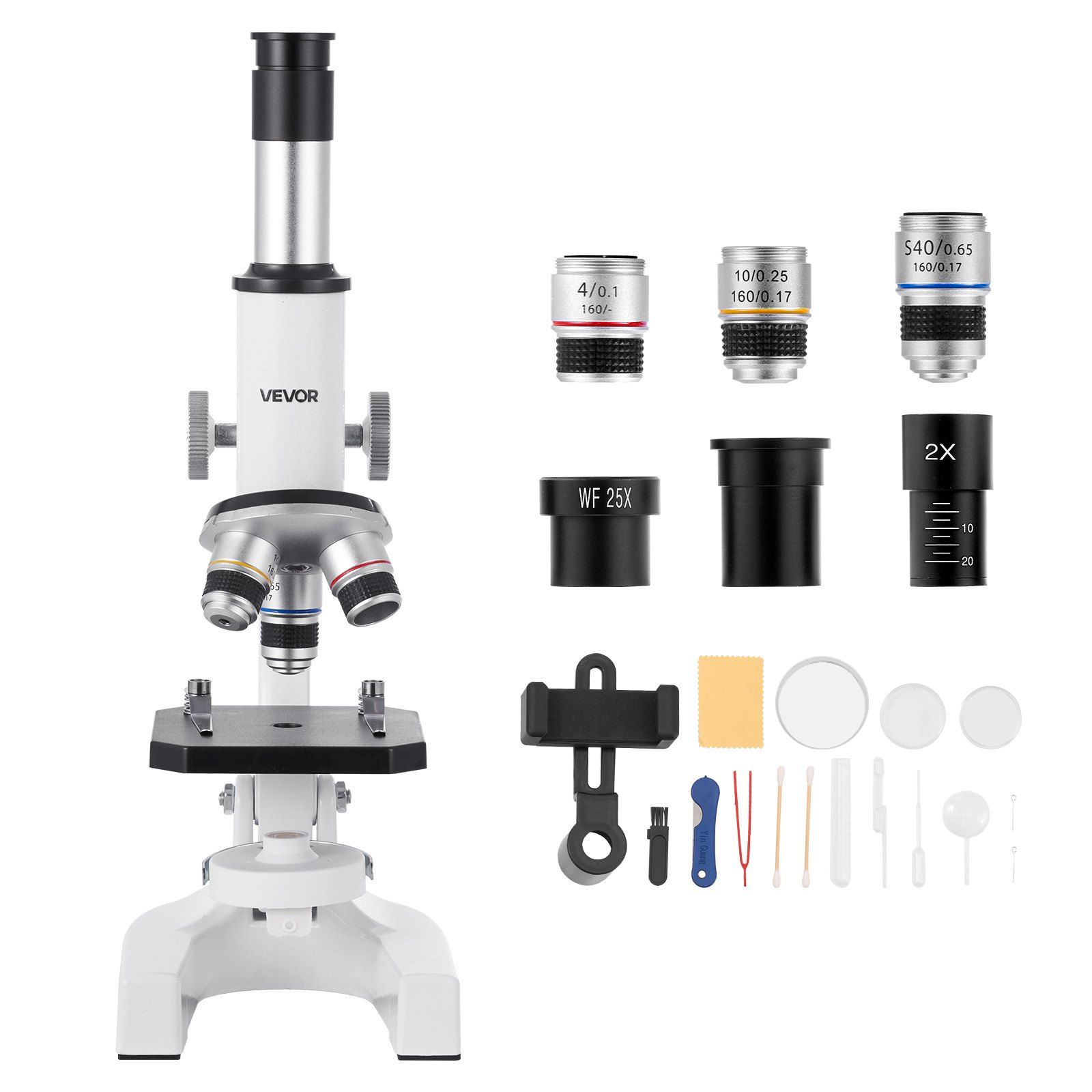 Professional Monocular Compound Microscope Kit 40-2000X Magnification