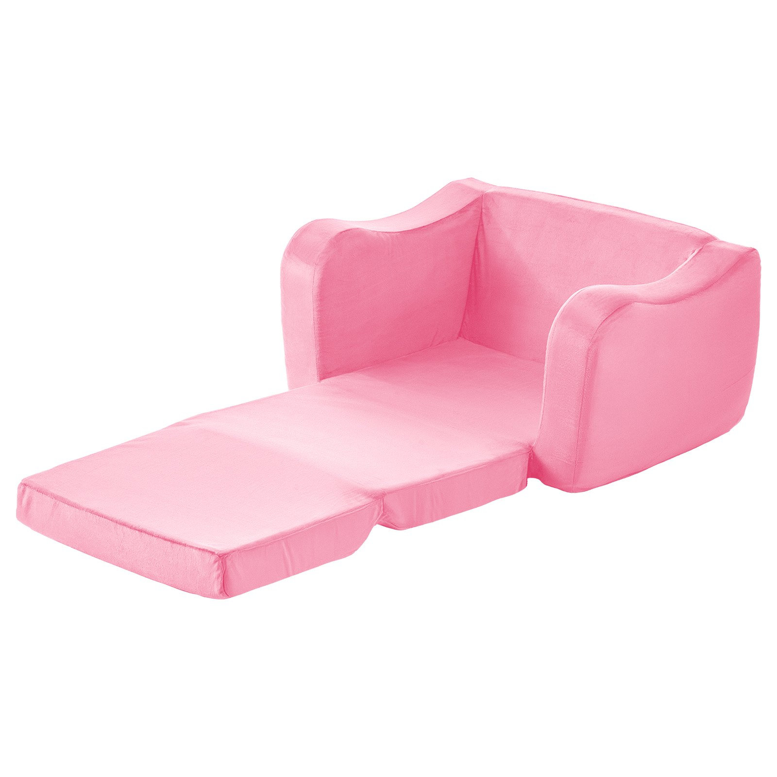 VEVOR 2-in-1 Kids Sofa Chair to Lounger Foldable Soft Couch Pink