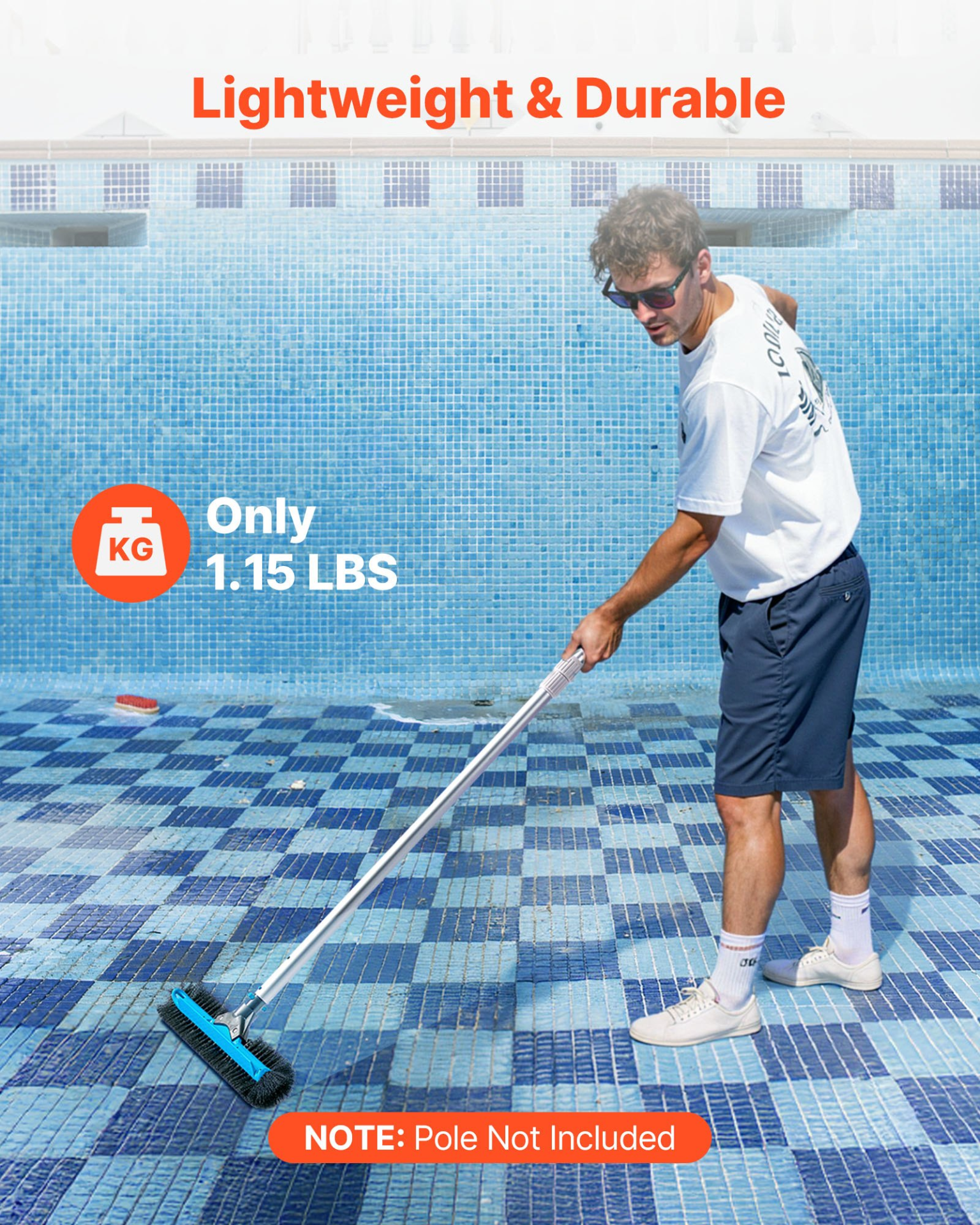 Pool Brush Head for Inground Above Ground Swimming Pool with Side Brushes