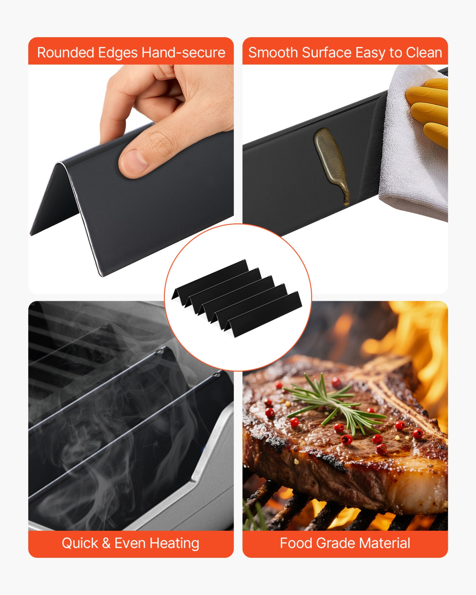 VEVOR Flavorizer Bar Set - 5 Pack, 15-inch Replacement Heat Plates