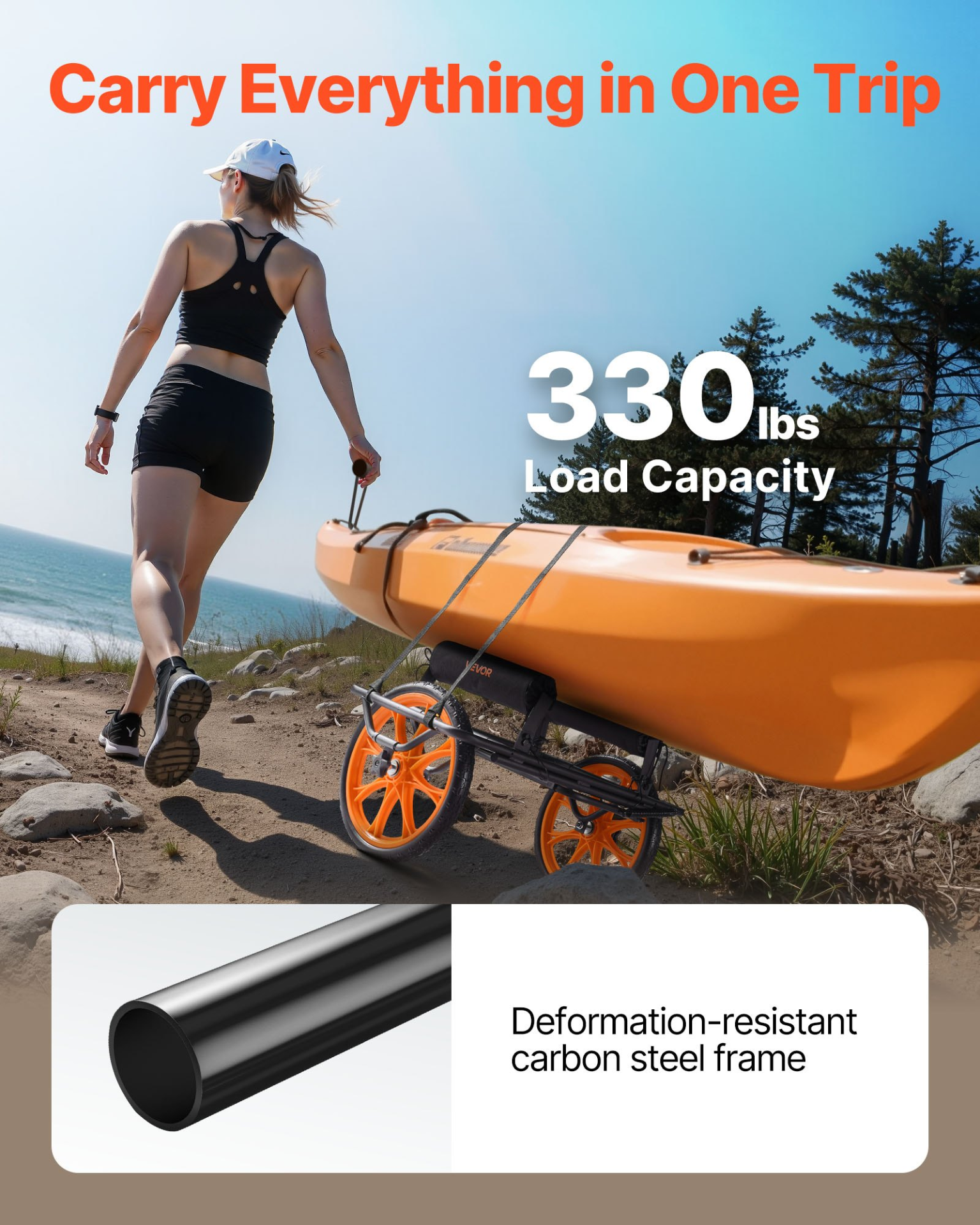 Cart, 330 Lbs Load Capacity, Paddleboards