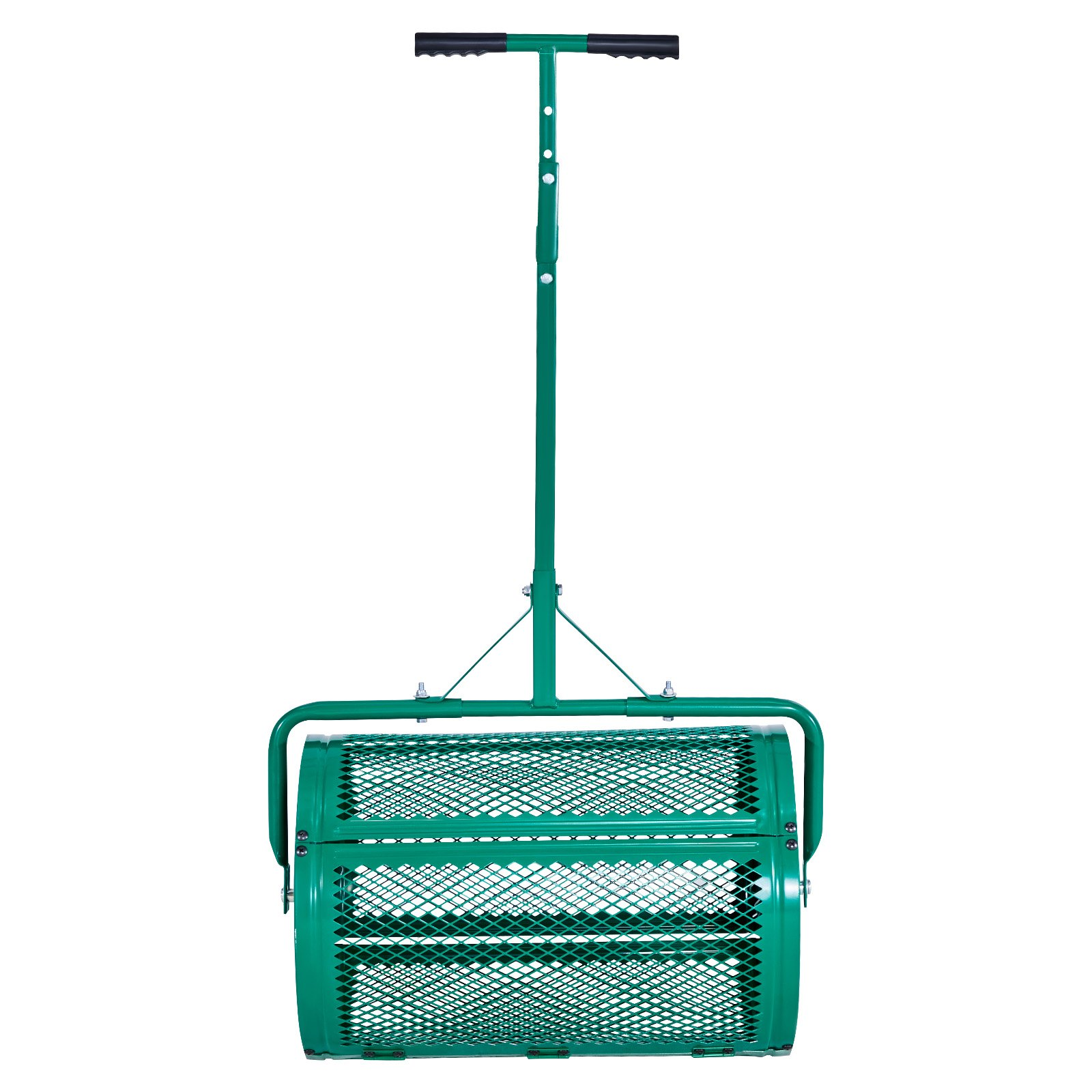 Compost Spreader 24 in Peat Moss Spreader Roller Push/Tow Handle for Yard