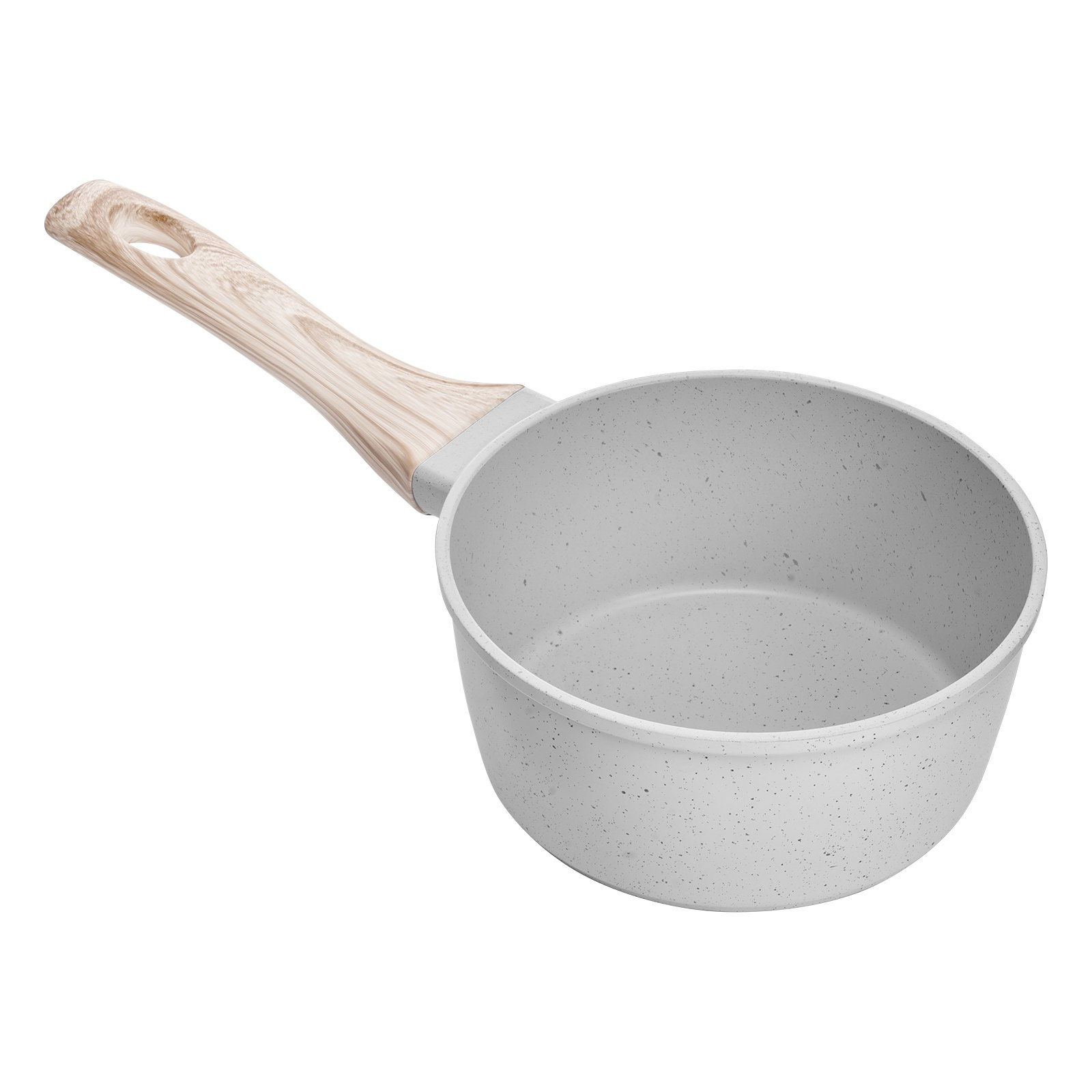 1.5 QT Saucepan, Nonstick Saucepan with Tempered Glass Lid, White - Produktbild 7