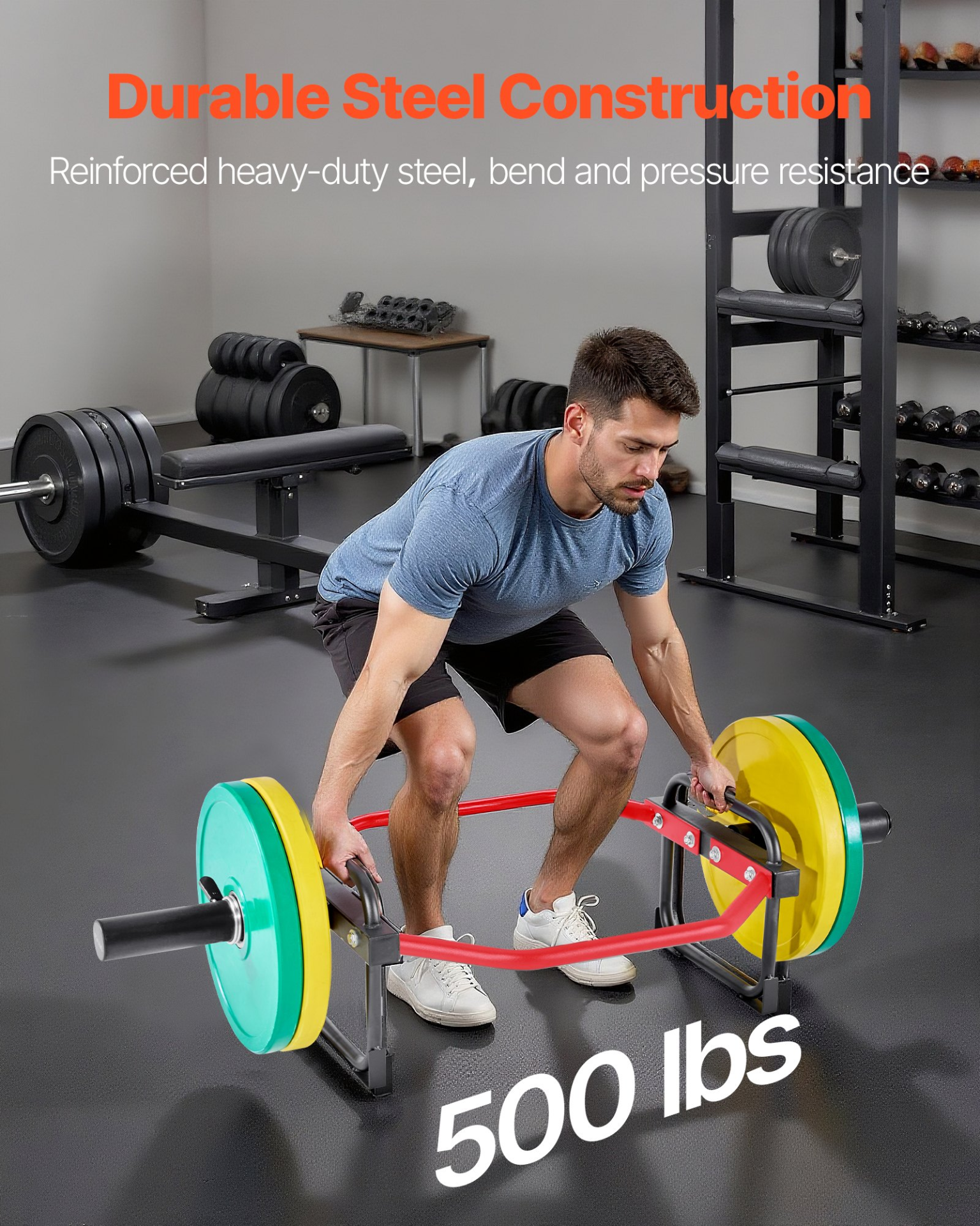 VEVOR 500LB Hex Trap Bar for Deadlifts & Squats, 2" Olympic sleeves