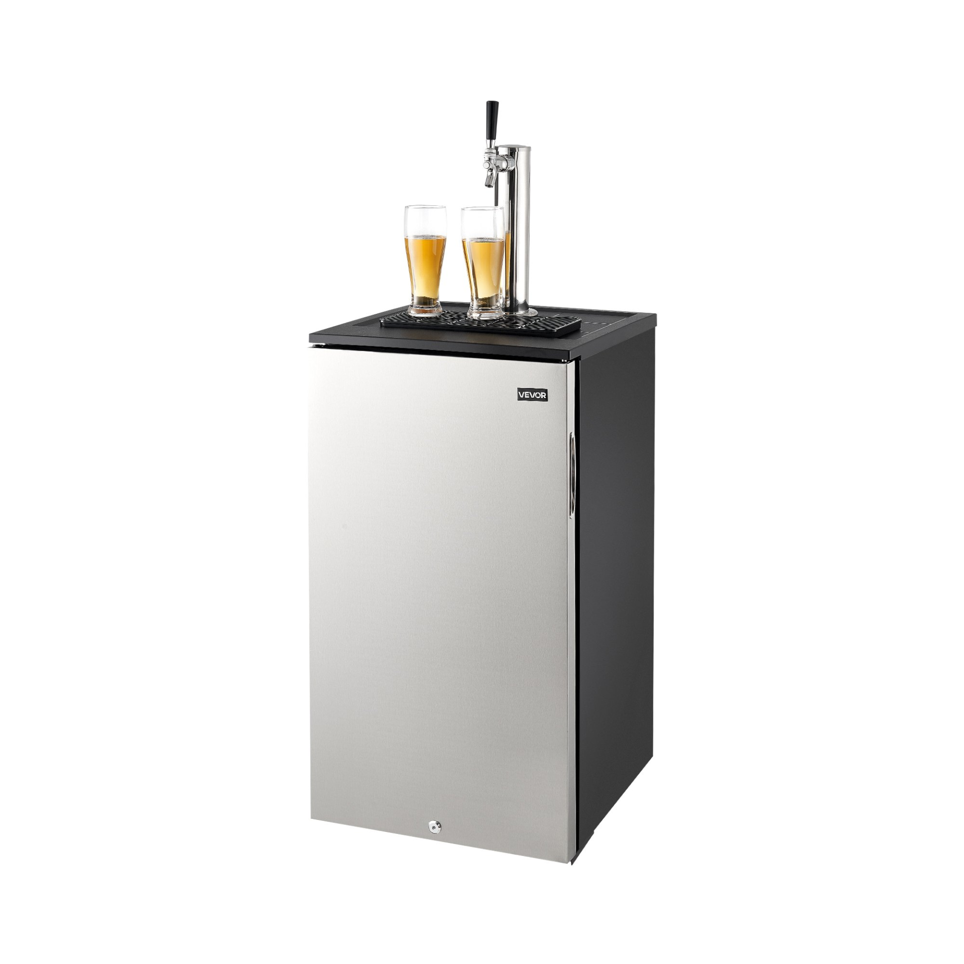 VEVOR 92L Single-Tap Beer Kegerator - Complete Draft System with CO2 Tank