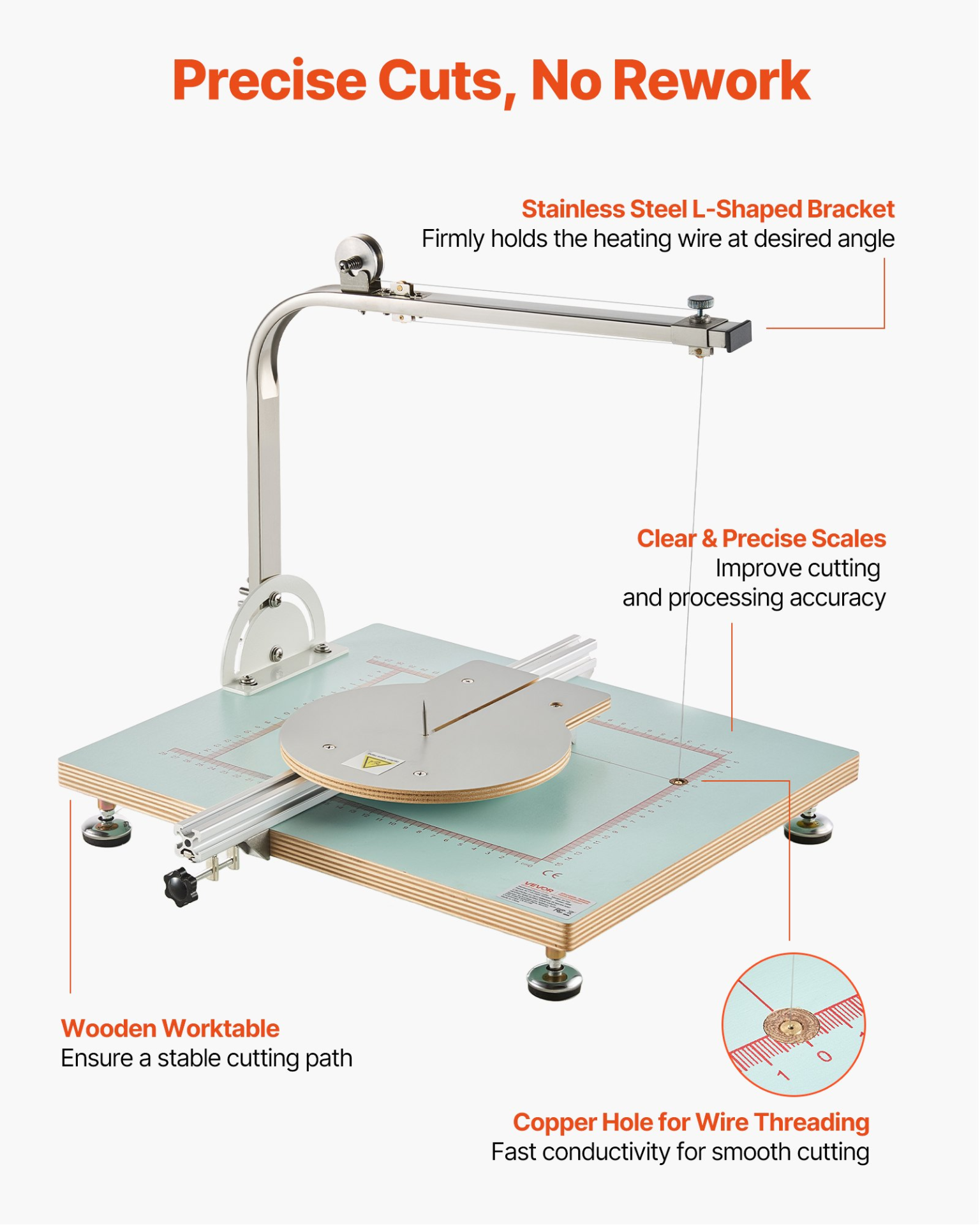 VEVOR 58W Hot Wire Foam Cutter 260mm Height w/ Variable Temp & Angle