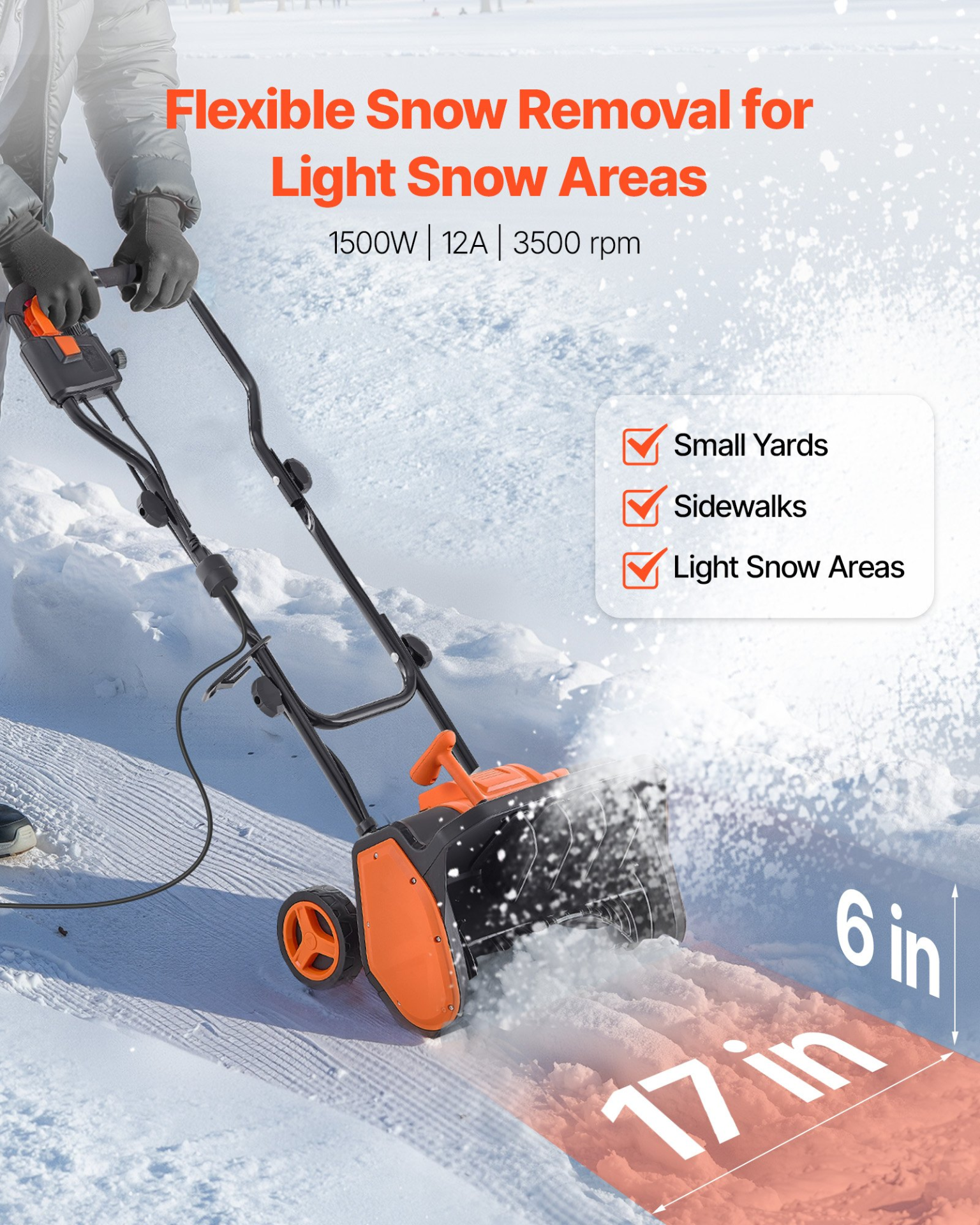 Electric Snow Shovel, Winter Ice Removal Tool for Driveway